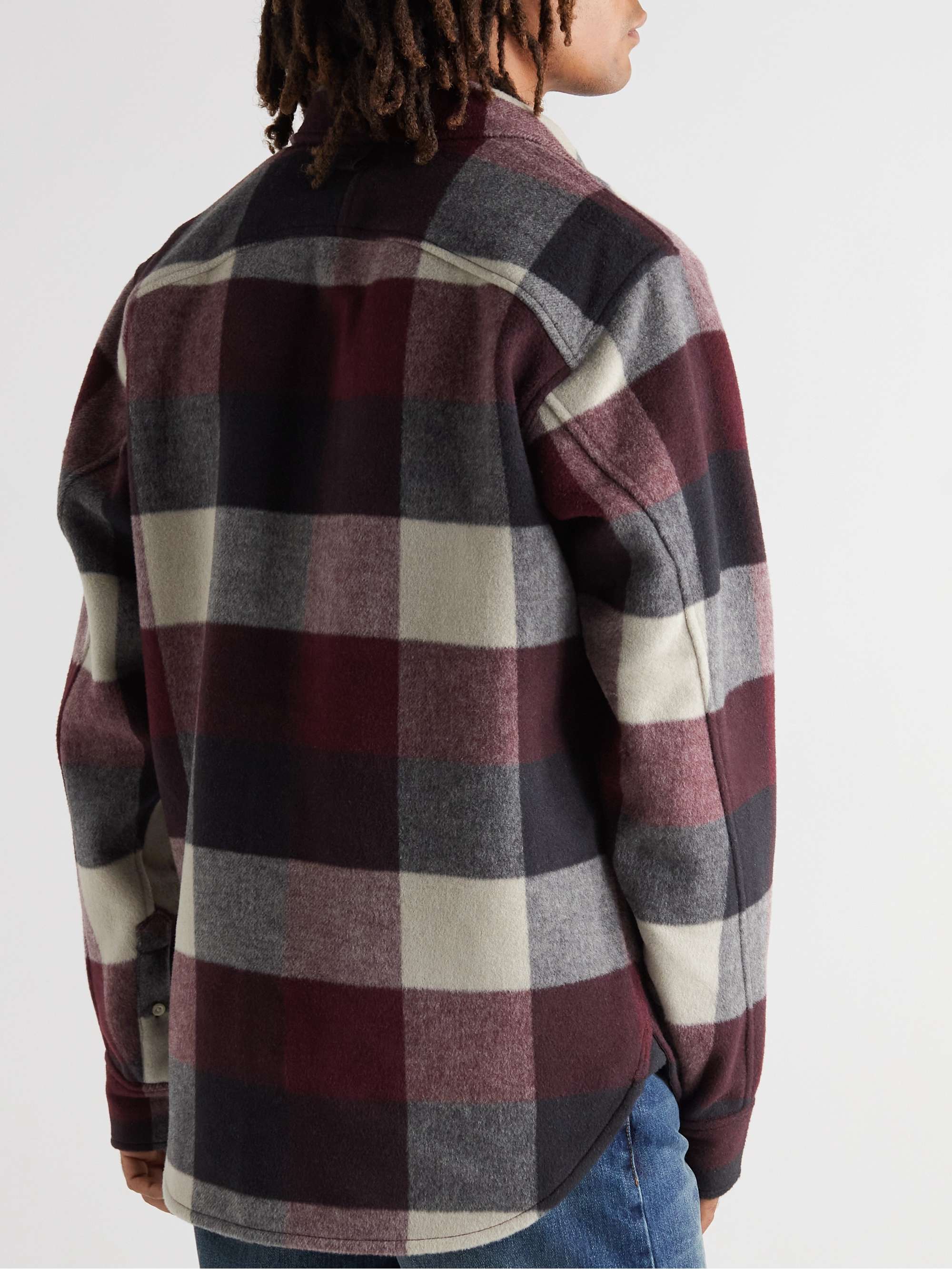 RAG & BONE Checked Brushed Wool-Blend Flannel Overshirt