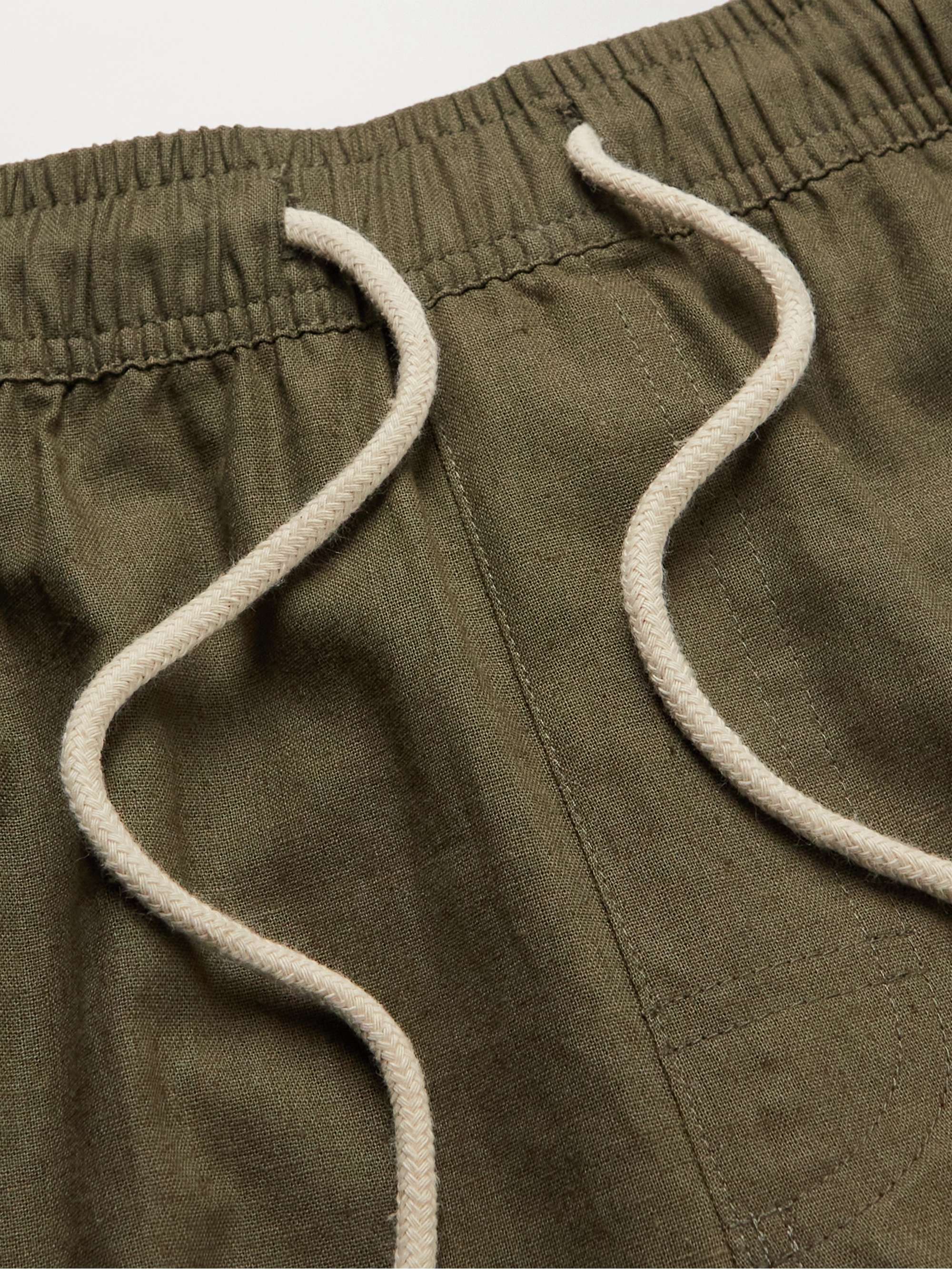 OAS Straight-Leg Linen and Cotton-Blend Drawstring Shorts