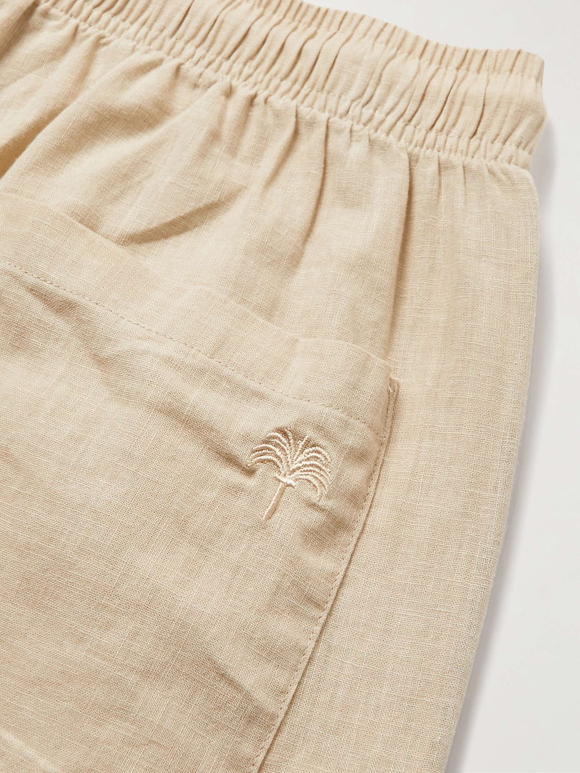 OAS Straight-Leg Linen and Cotton-Blend Drawstring Trousers