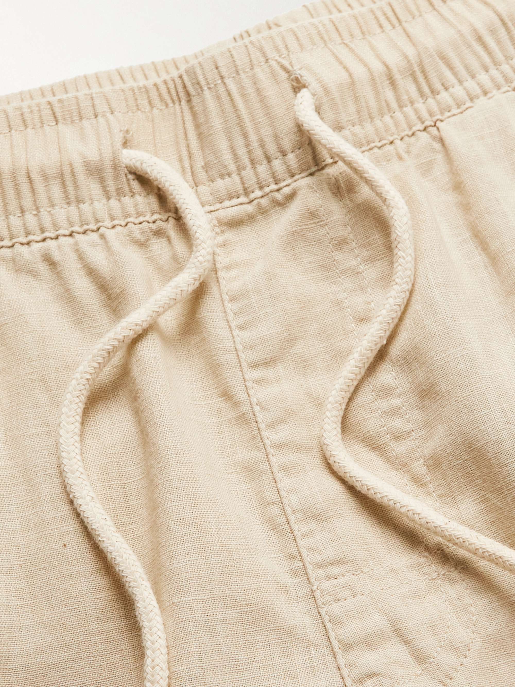 OAS Straight-Leg Linen and Cotton-Blend Drawstring Trousers