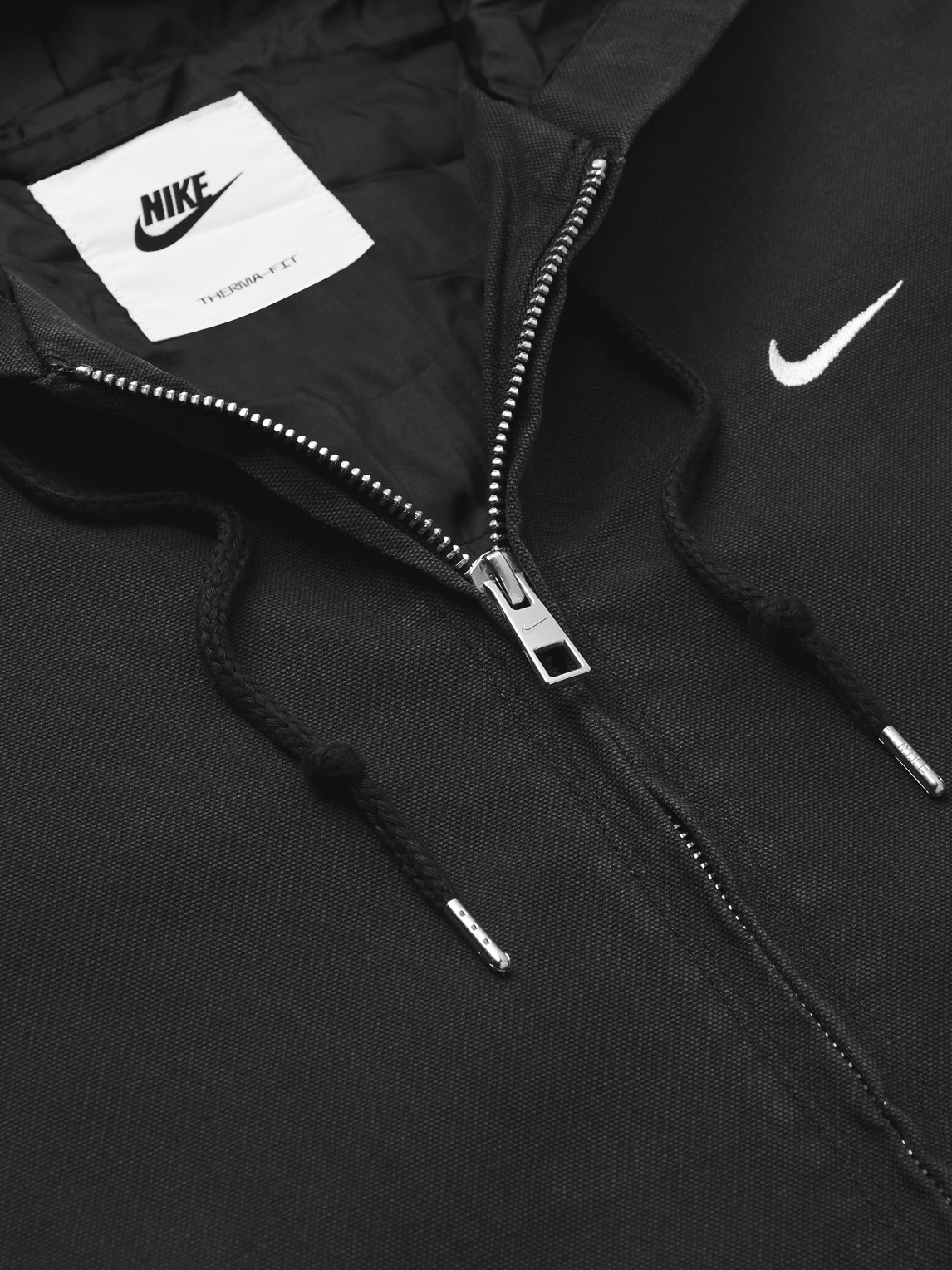Nike Logo-Embroidered Padded Cotton-Canvas Hooded Jacket Smart