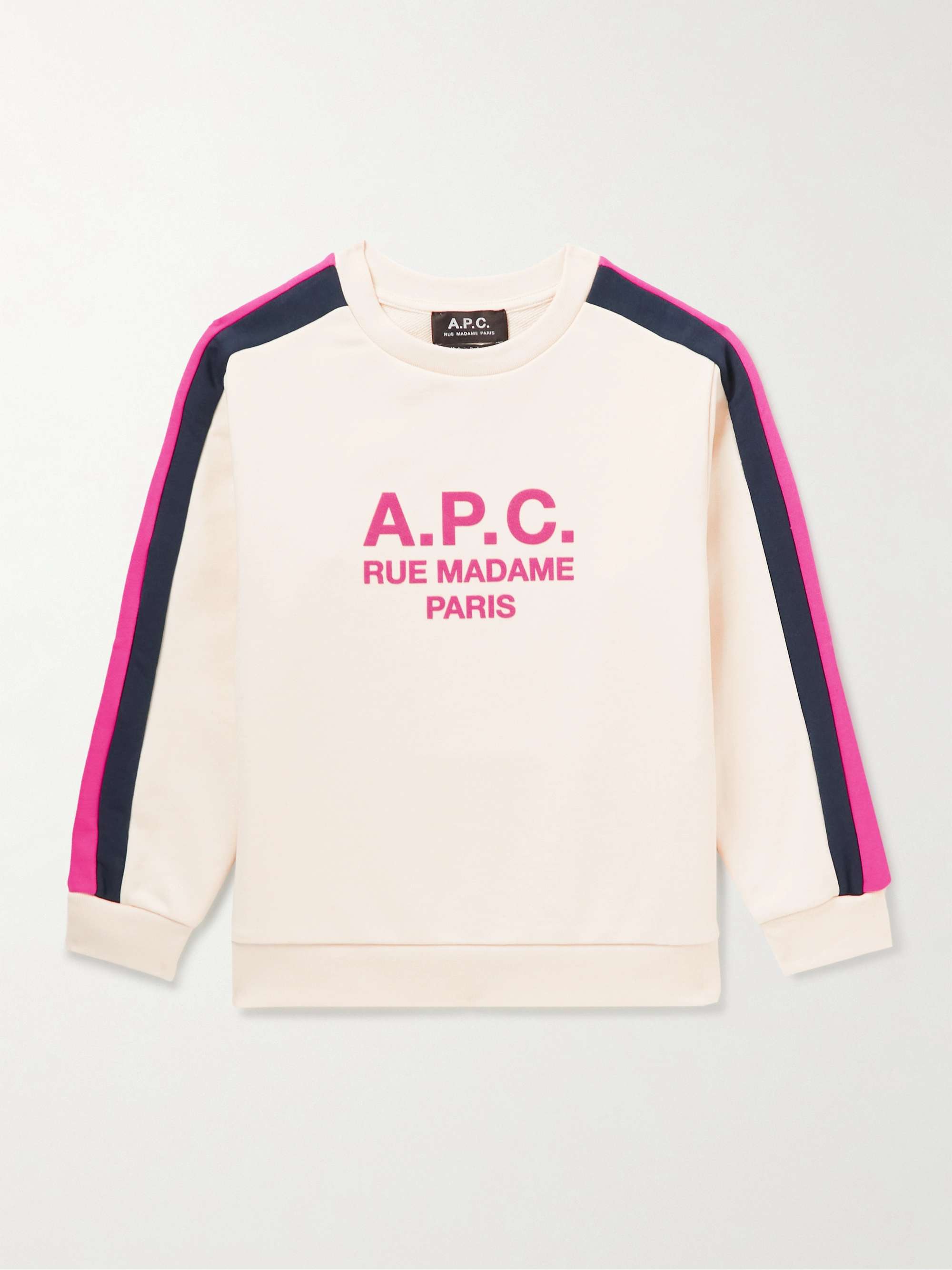 A.P.C KIDS Jani Striped Logo-Print Cotton-Jersey Sweater for Men | MR PORTER