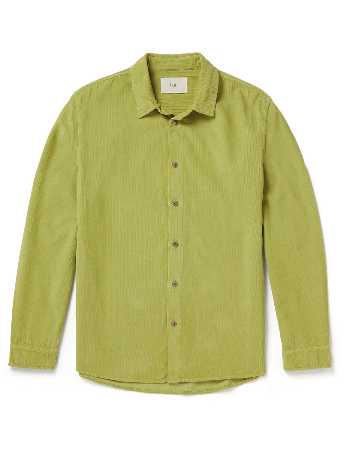 Folk Garment-dyed Cotton-corduroy Shirt In Green