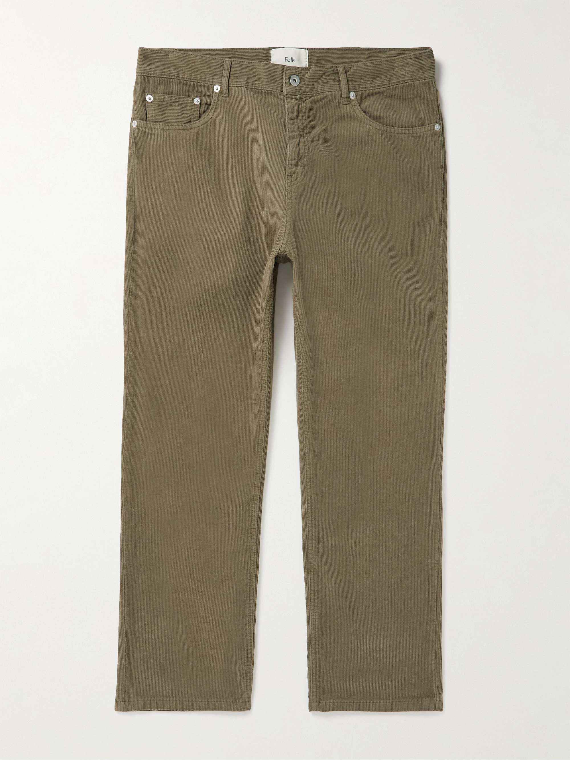 FOLK Straight-Leg Cotton-Corduroy Trousers