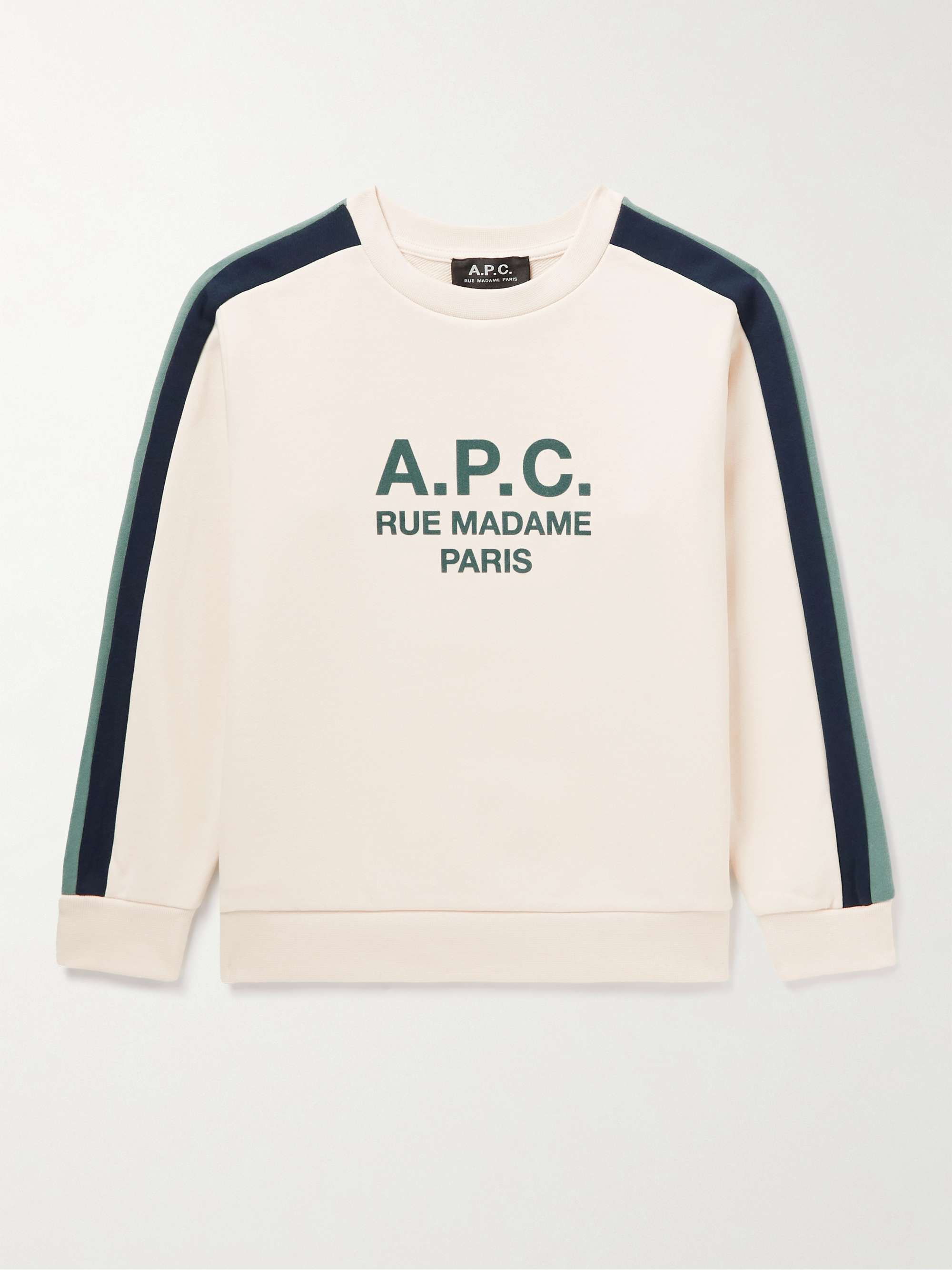 A.P.C KIDS Jani Striped Logo-Print Cotton-Jersey Sweater | MR PORTER
