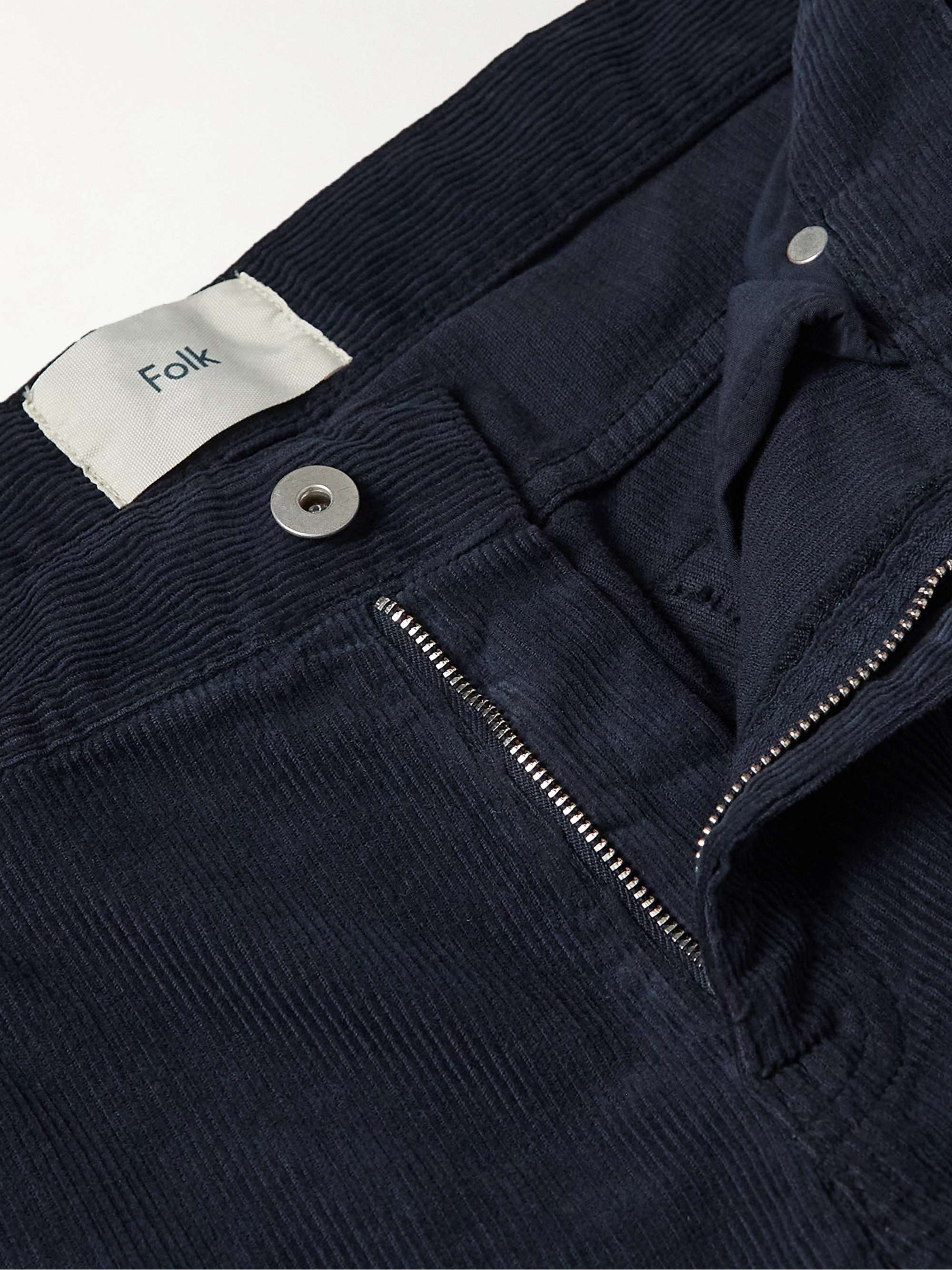 FOLK Straight-Leg Cotton-Corduroy Trousers