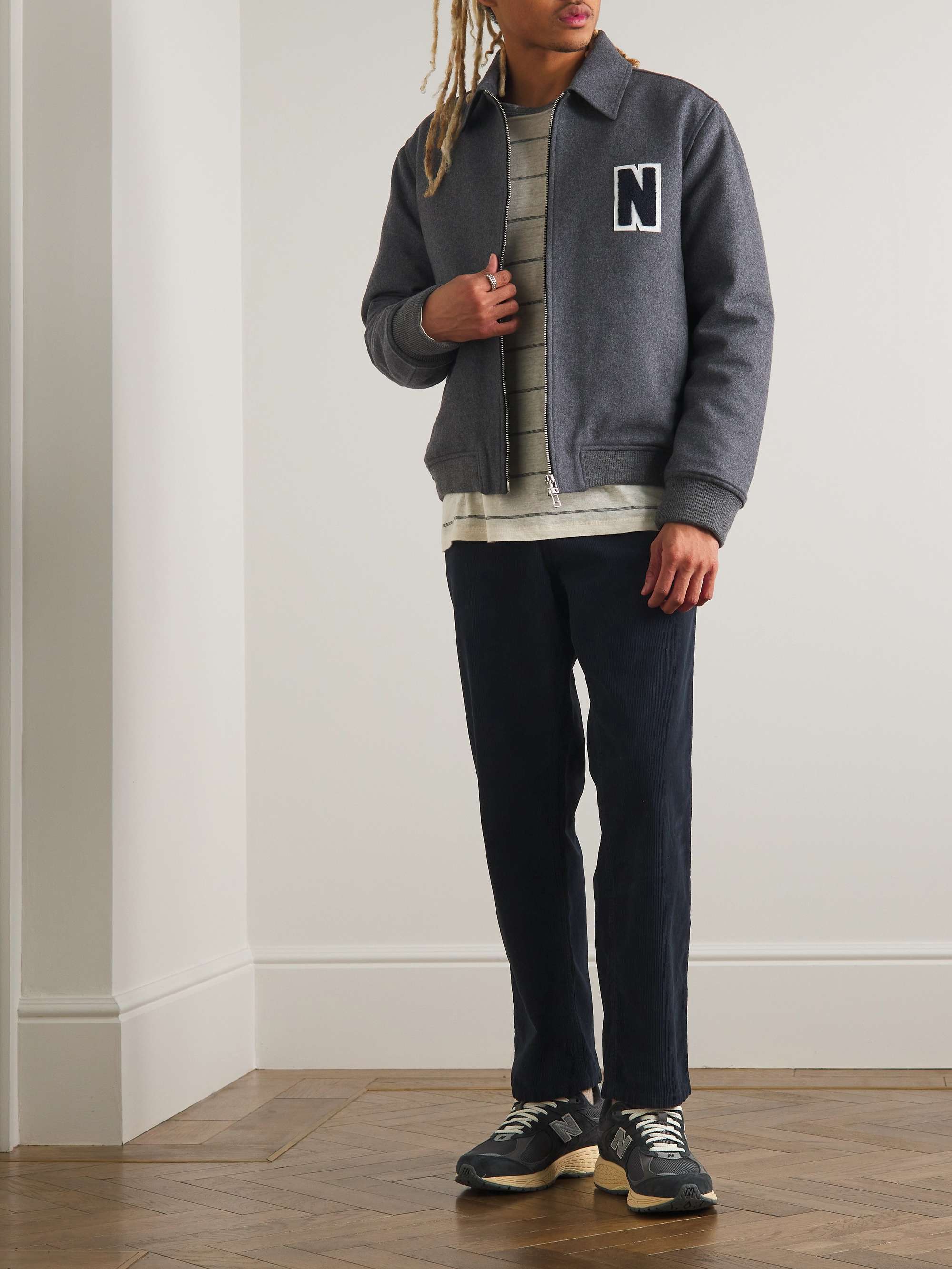 FOLK Straight-Leg Cotton-Corduroy Trousers