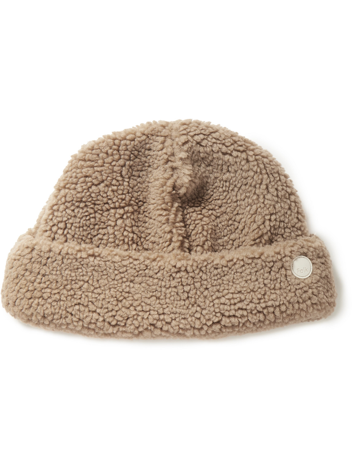 Folk Logo-appliquéd Fleece Beanie In Neutrals