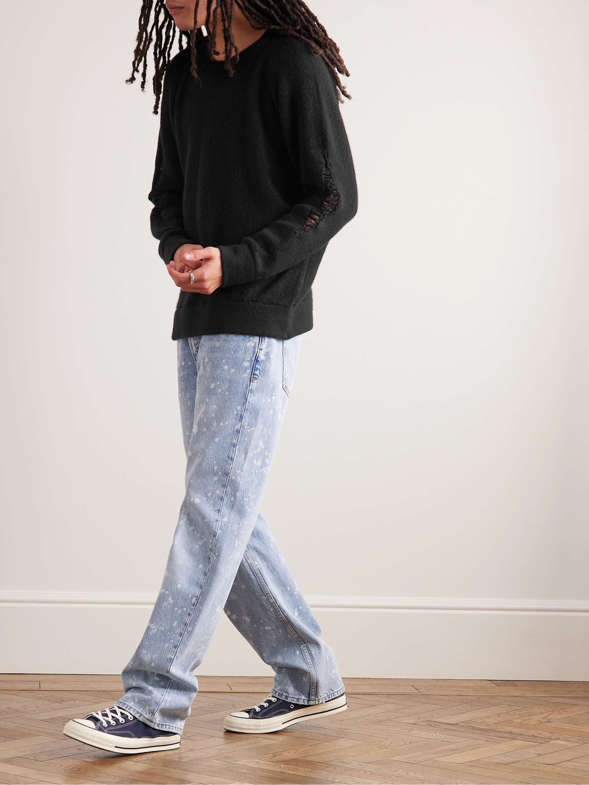 LES TIEN Distressed Cashmere Sweater