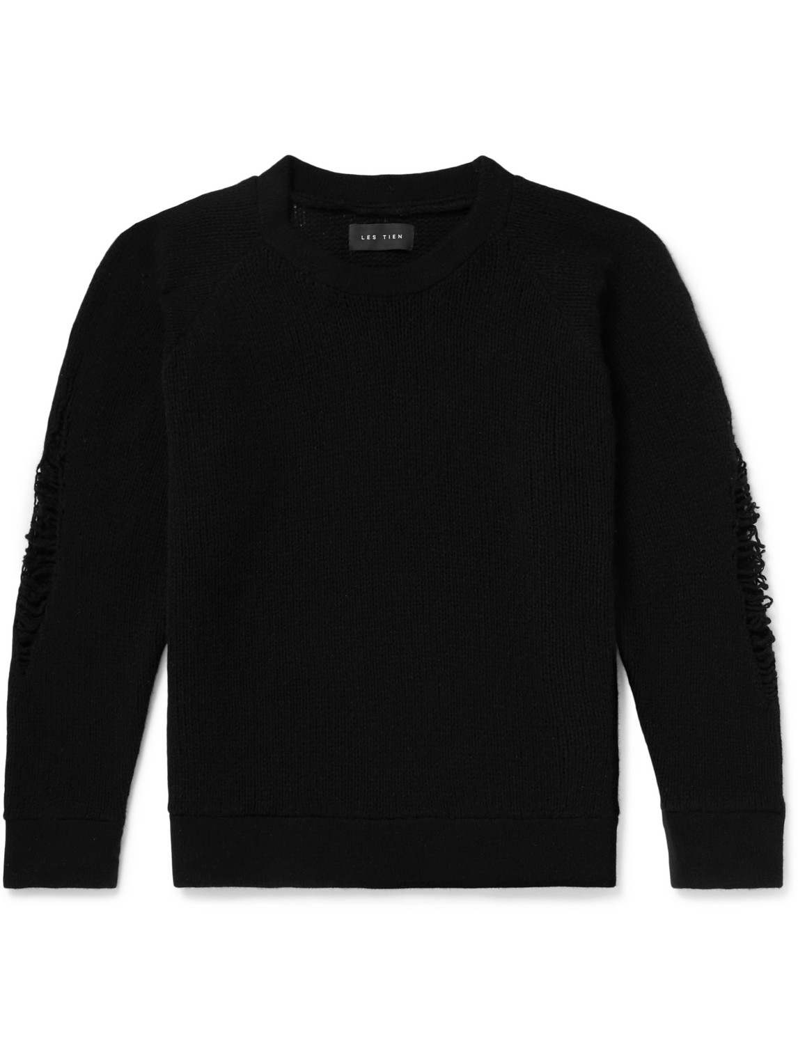 Les Tien Distressed Cashmere Sweater In Black