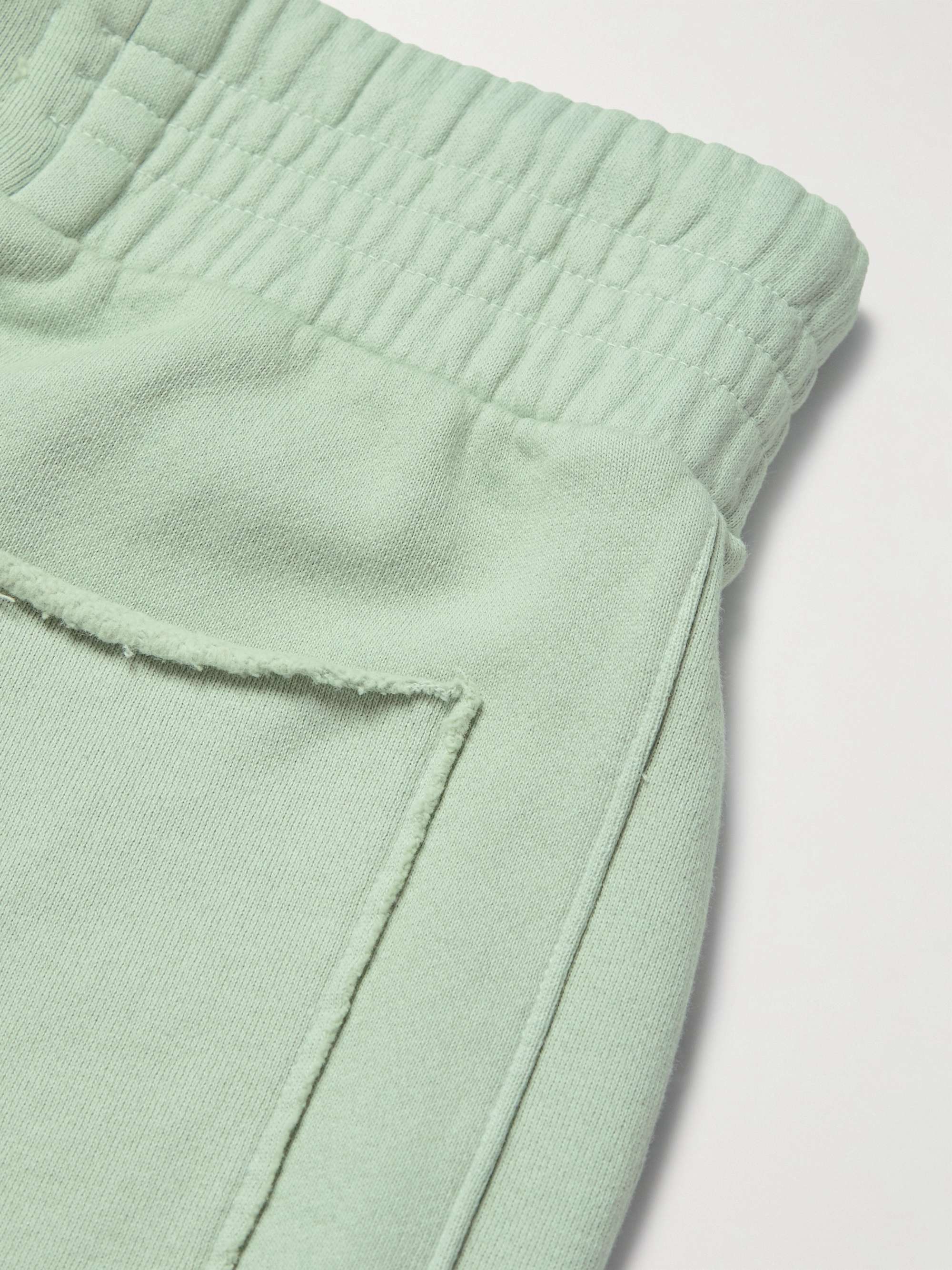 LES TIEN Garment-Dyed Fleece-Back Cotton-Jersey Drawstring Shorts