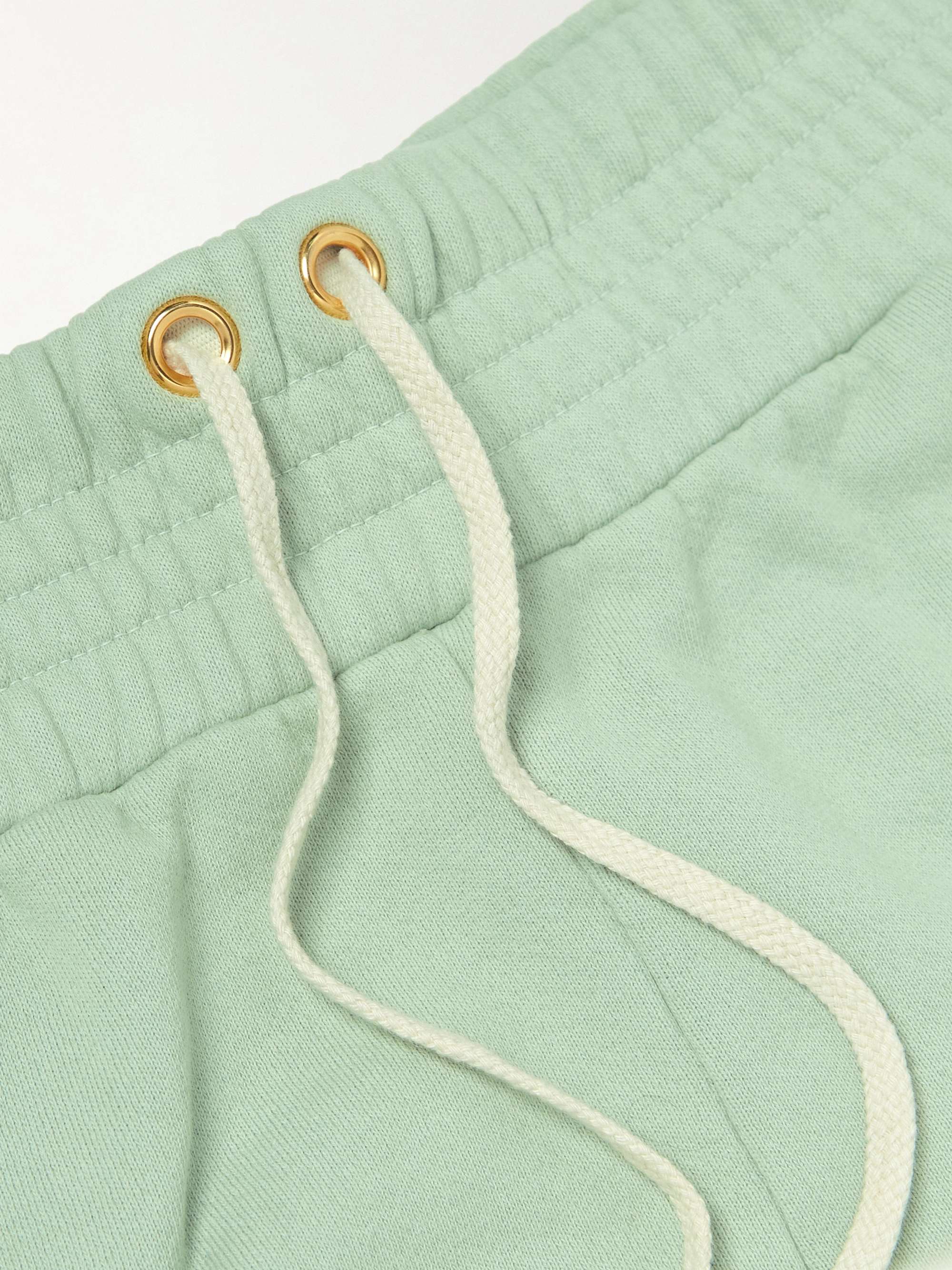 LES TIEN Garment-Dyed Fleece-Back Cotton-Jersey Drawstring Shorts