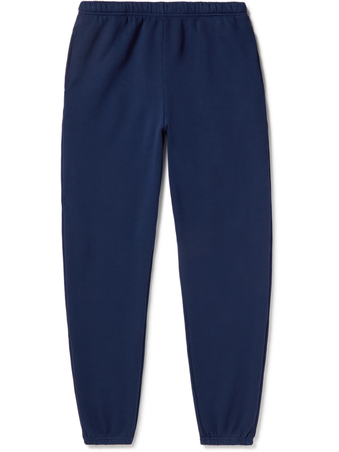 Les Tien Tapered Garment-dyed Cotton-jersey Sweatpants In Blue
