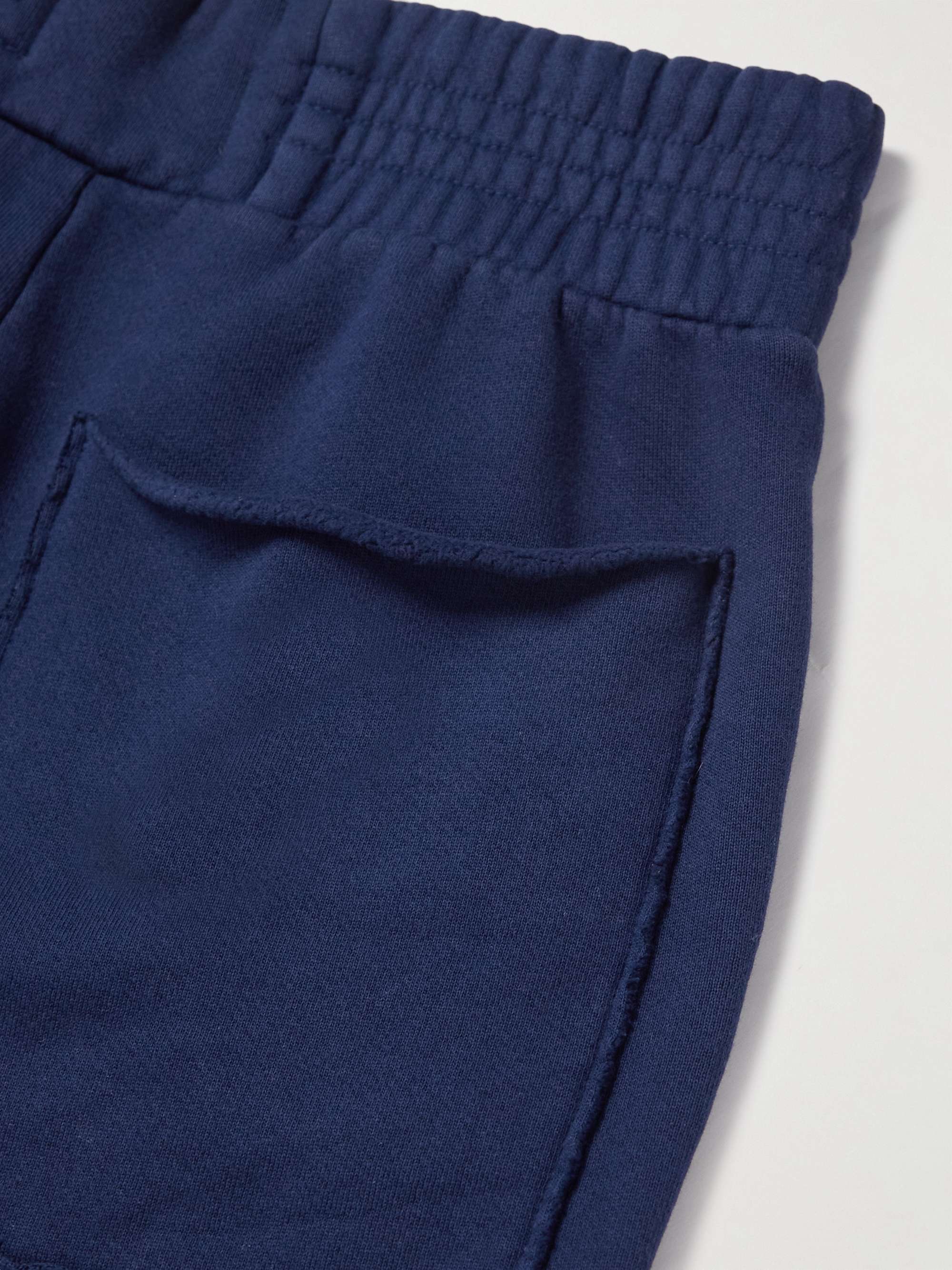 LES TIEN Garment-Dyed Fleece-Back Cotton-Jersey Drawstring Shorts