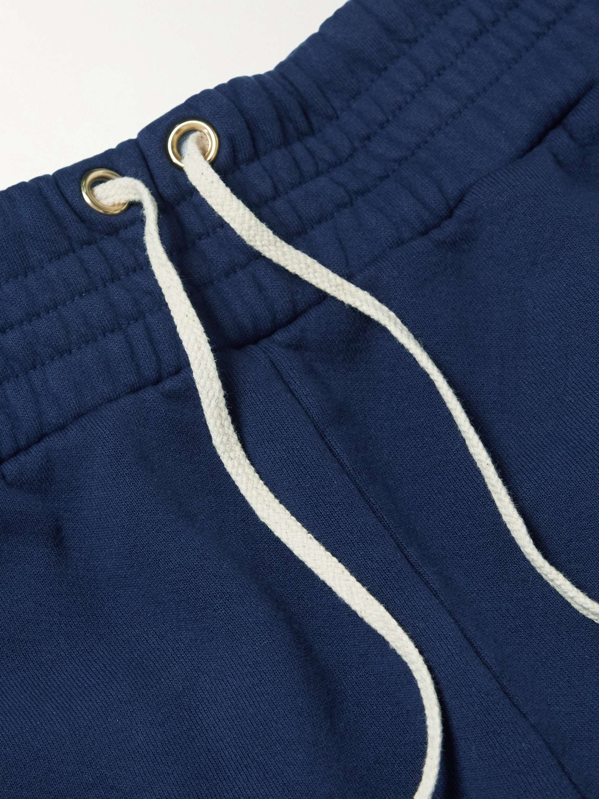 LES TIEN Garment-Dyed Fleece-Back Cotton-Jersey Drawstring Shorts