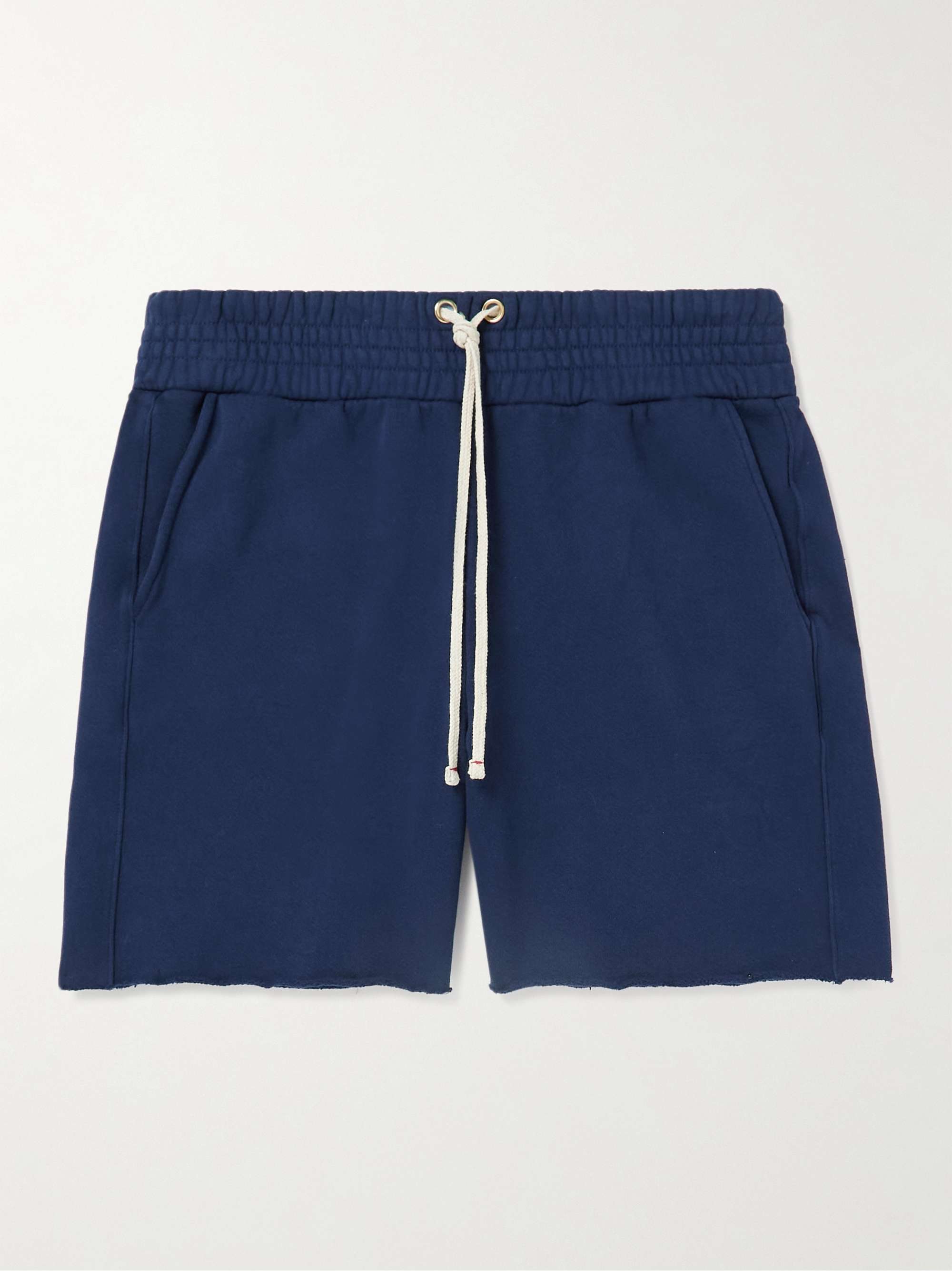 LES TIEN Garment-Dyed Fleece-Back Cotton-Jersey Drawstring Shorts