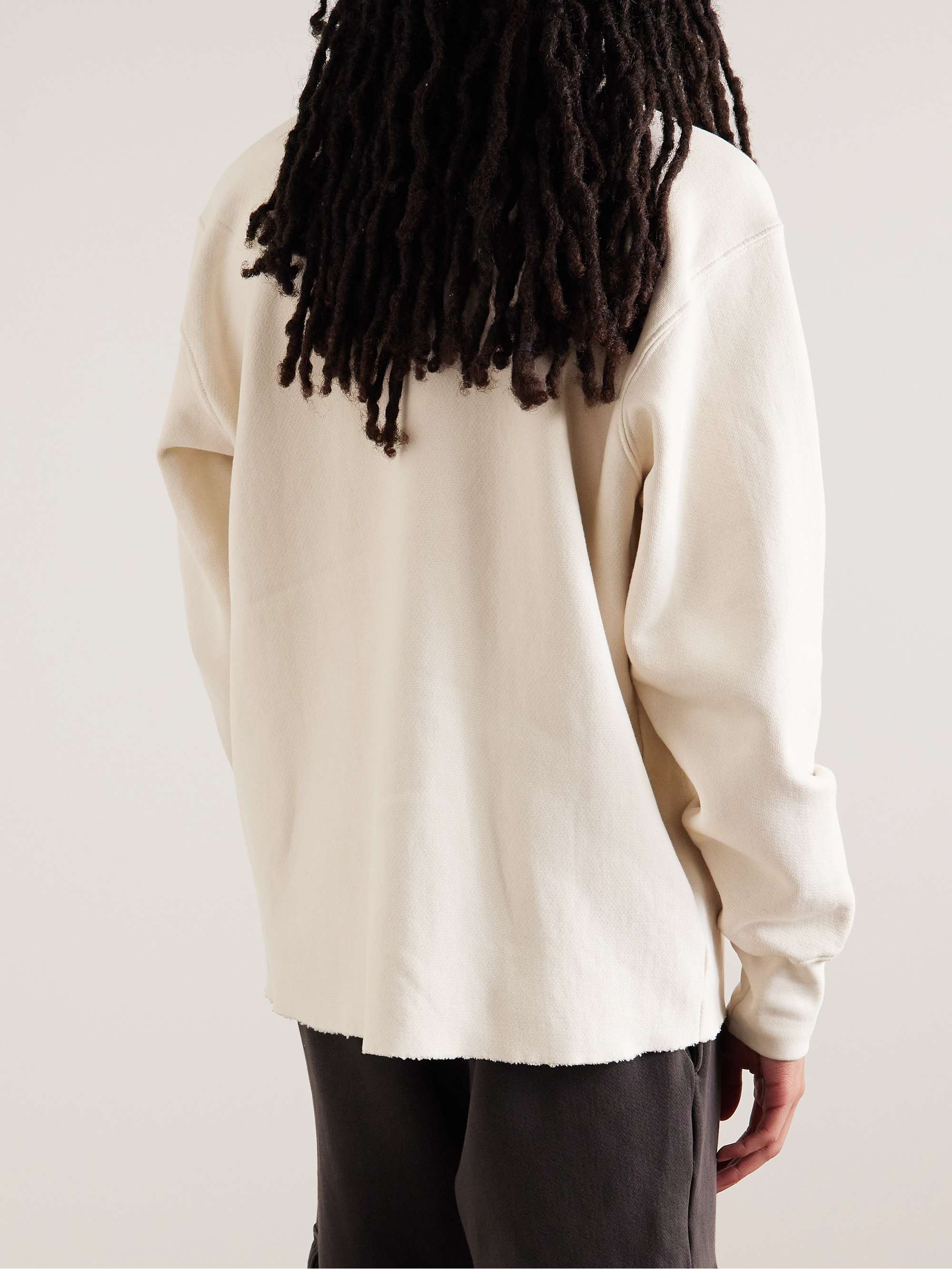 LES TIEN Distressed Cotton-Jersey Sweatshirt