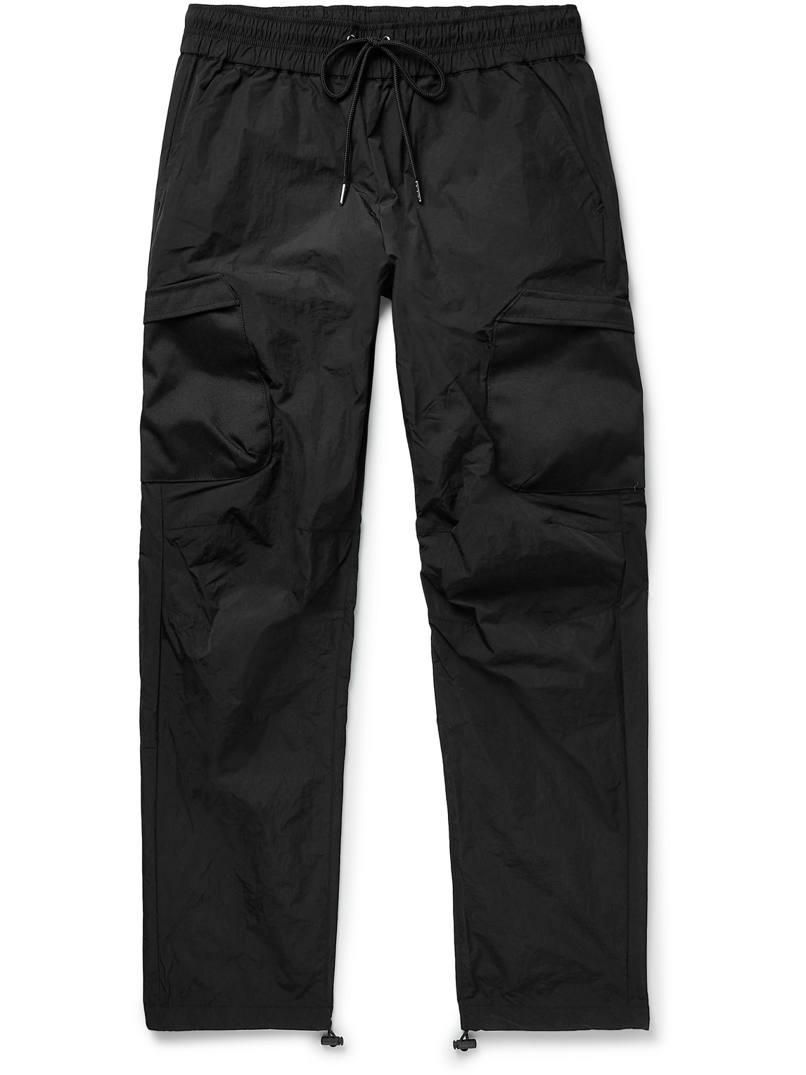 John Elliott Himalayan Straight-leg Canvas-panelled Nylon Cargo Trousers In Black