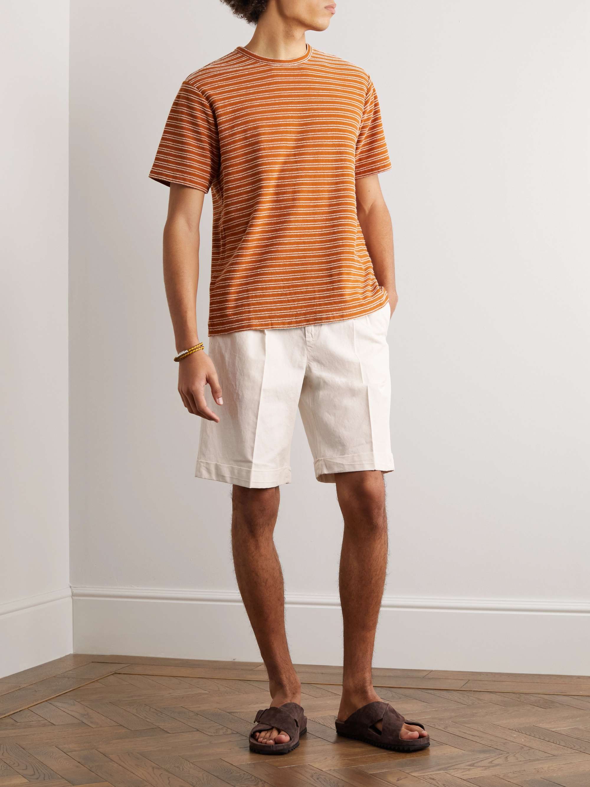 Pleated best sale cotton shorts