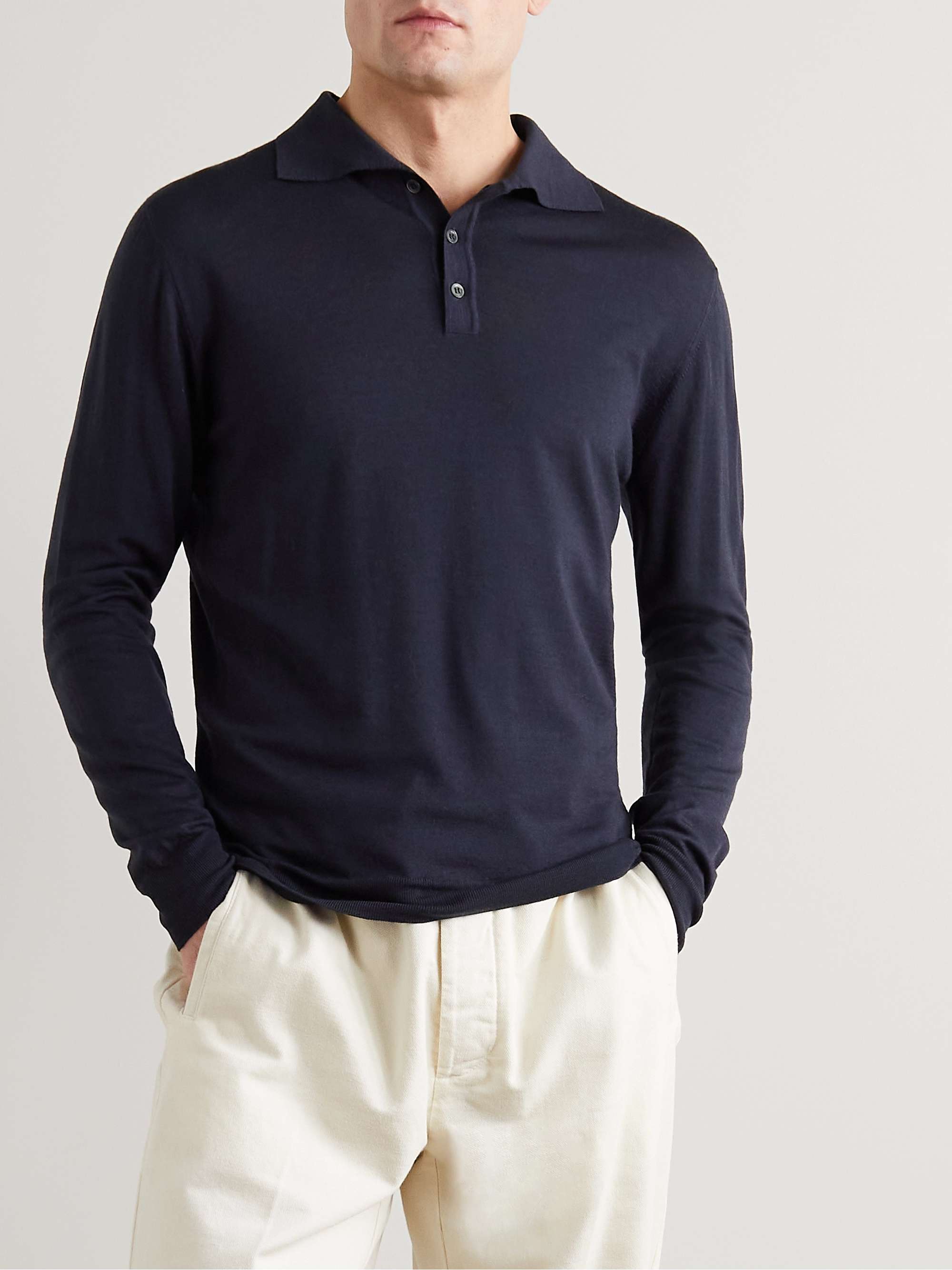 BARENA Slim-Fit Pevaron Merino Wool Polo Shirt