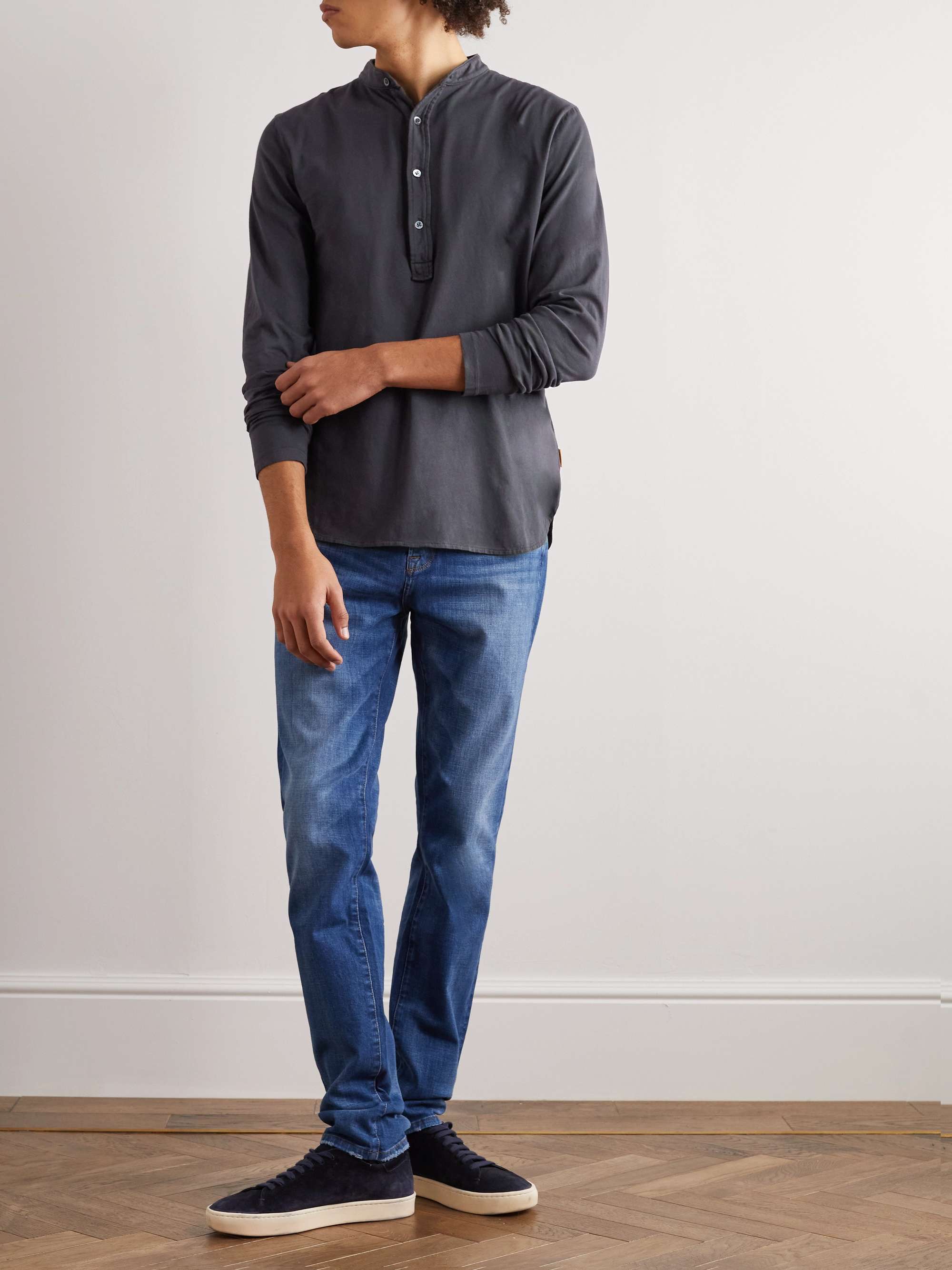 BARENA Cotton-Jersey Henley T-Shirt