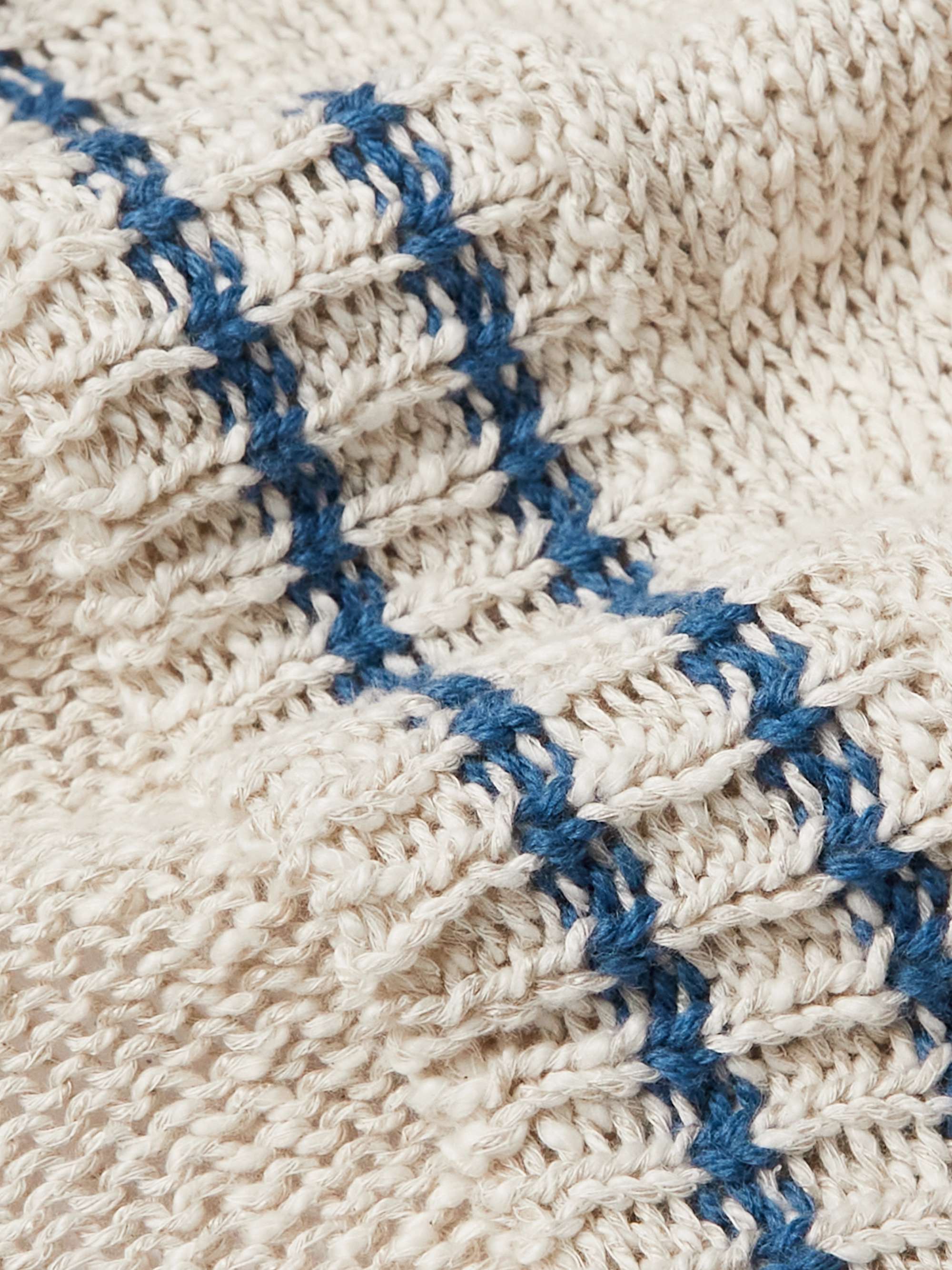 BARENA Tiemo Striped Cotton and Linen-Blend Cardigan