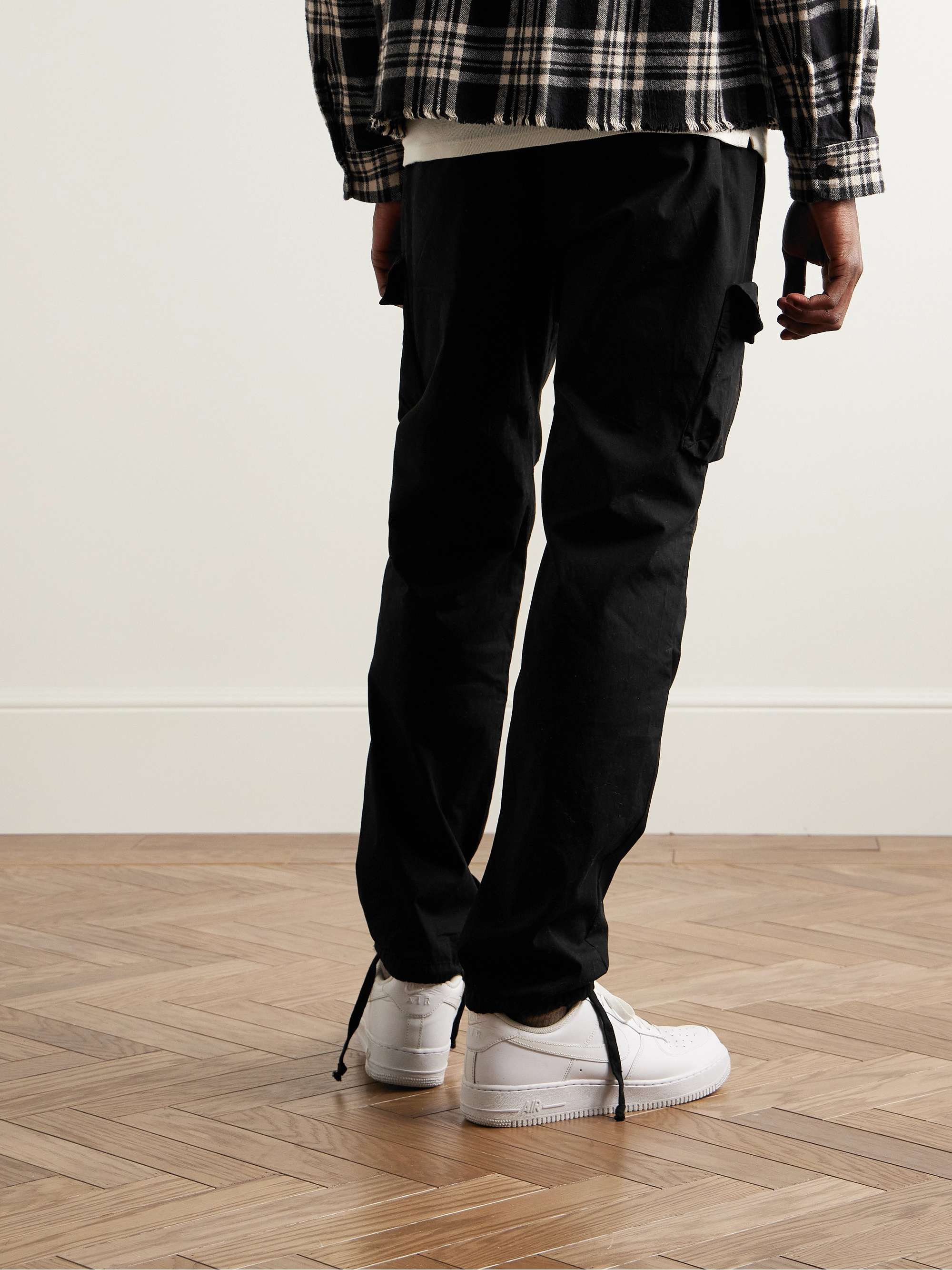 JOHN ELLIOTT Straight-Leg Sateen Drawstring Cargo Trousers