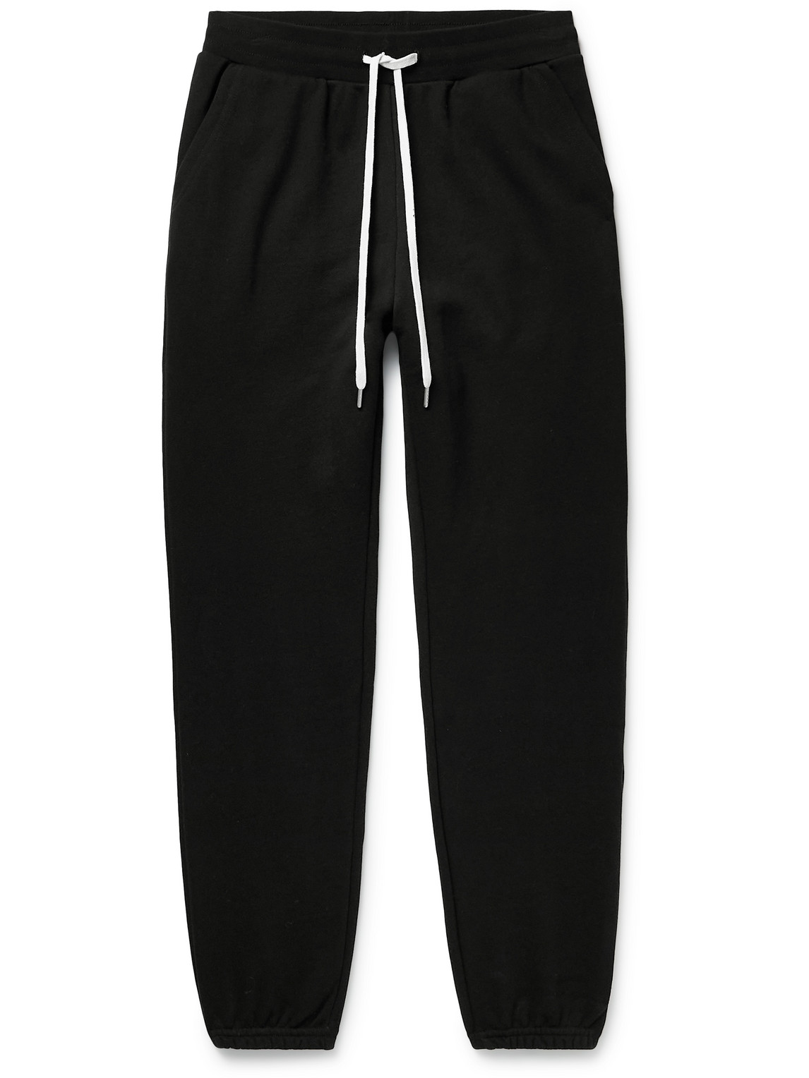 Shop John Elliott La Tapered Cotton-jersey Sweatpants In Black