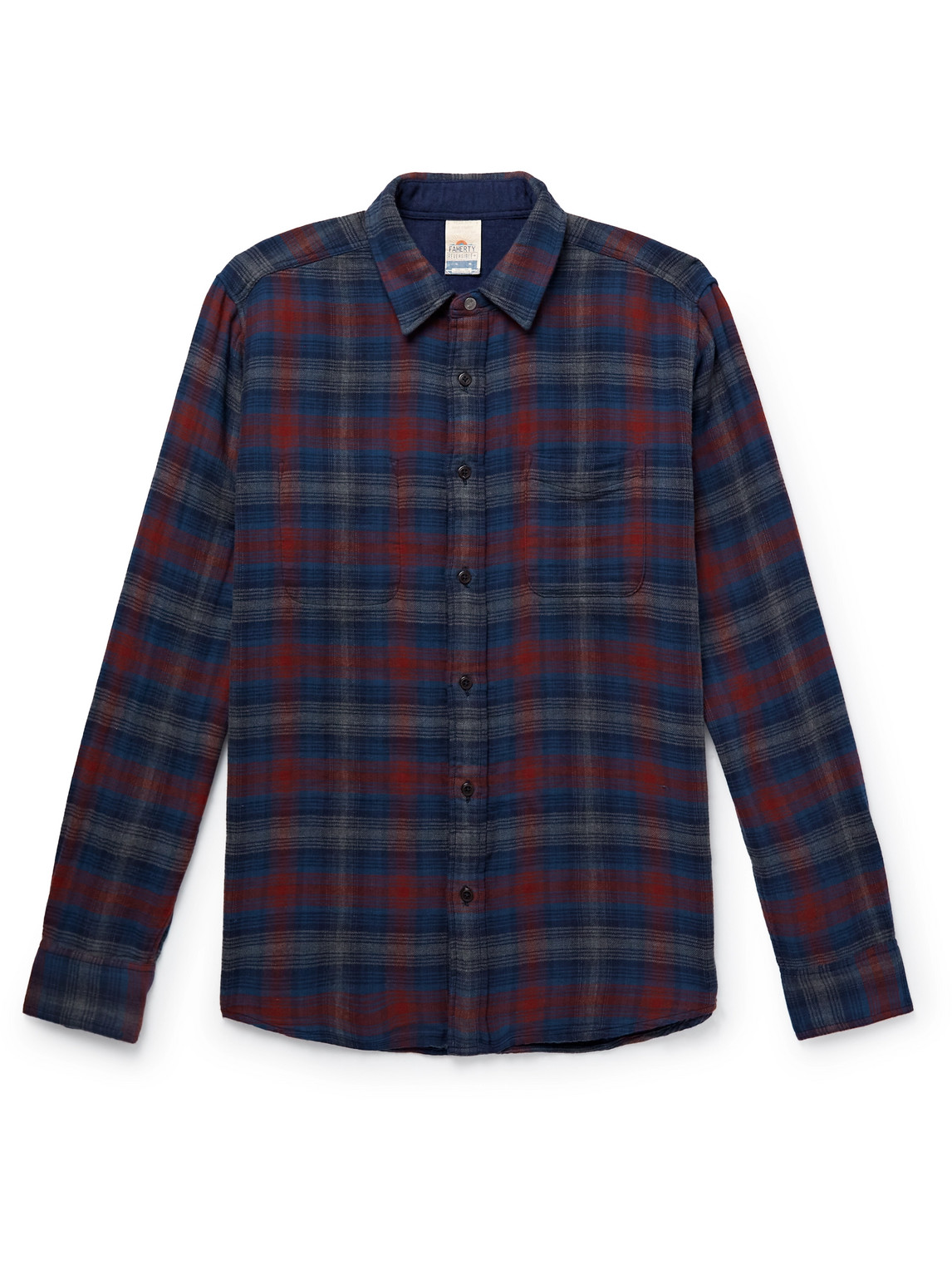 FAHERTY REVERSIBLE CHECKED COTTON SHIRT