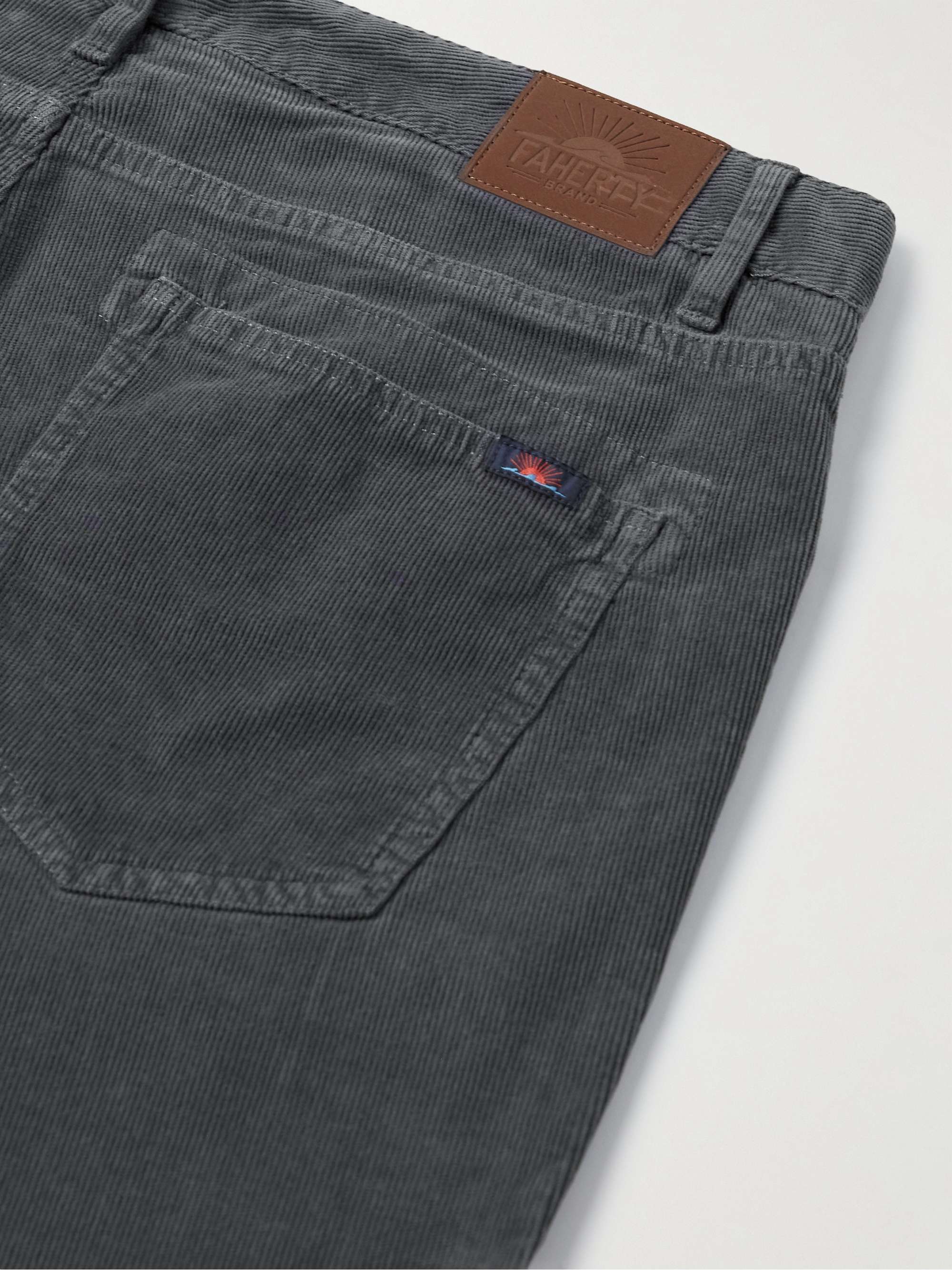 FAHERTY Slim-Fit Cotton-Blend Corduroy Trousers