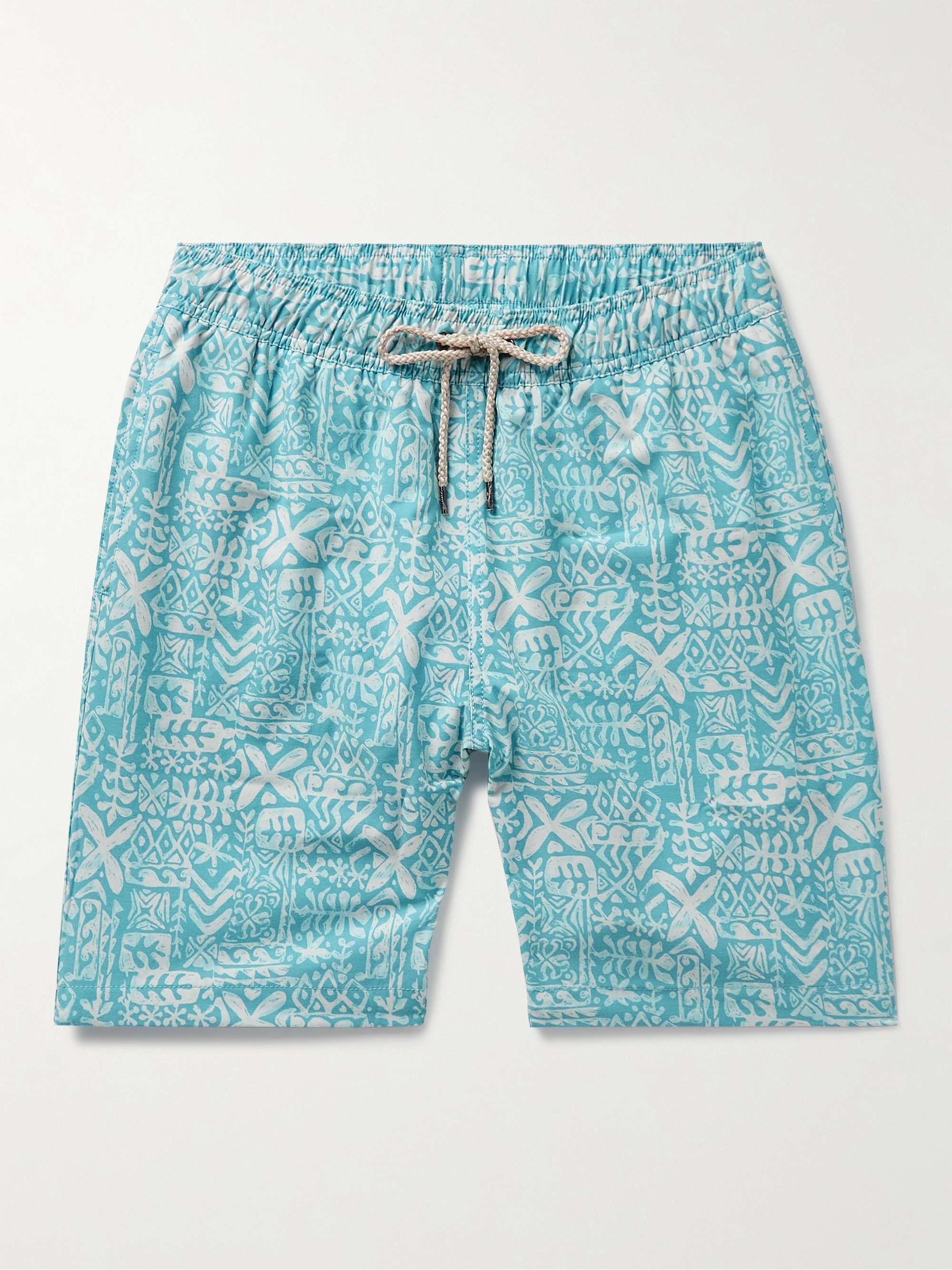 FAHERTY Beacon StraightLeg LongLength Printed Recycled Swim Shorts
