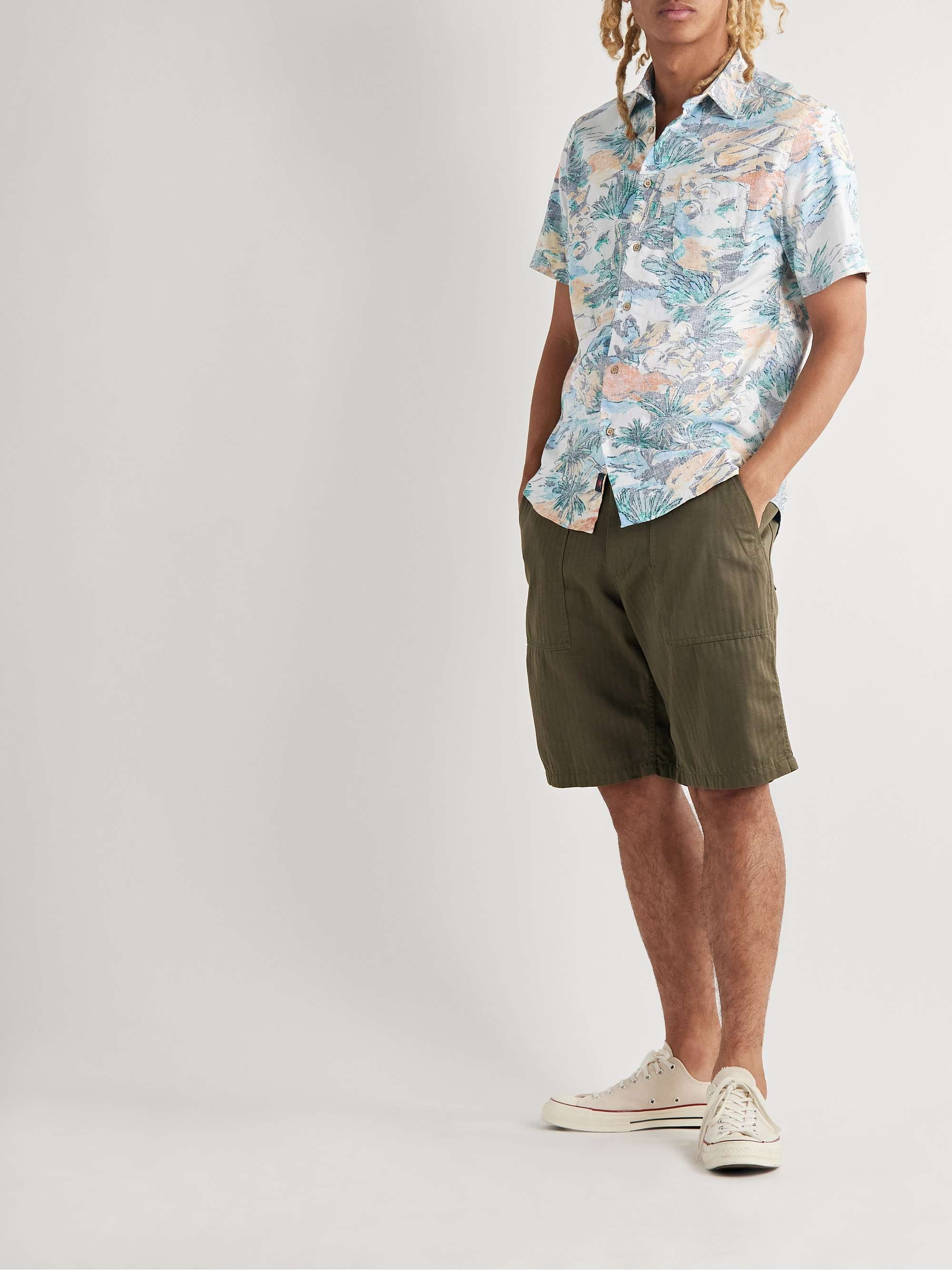 FAHERTY Breeze Printed Hemp-Blend Shirt