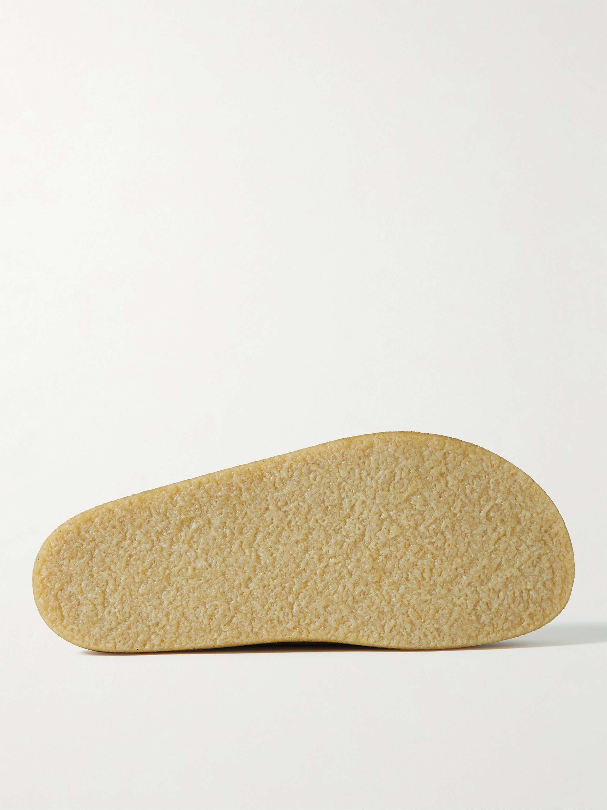 VINNY'S Leather-Trimmed Suede Mules