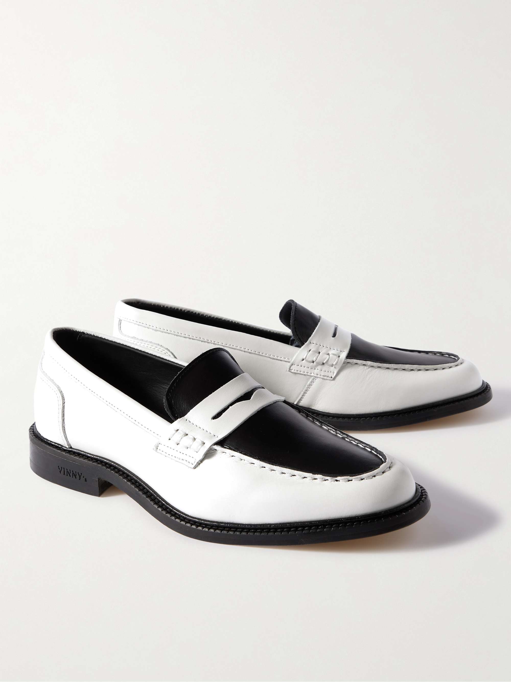 VINNY'S Townee Two-Tone Leather Penny Loafers