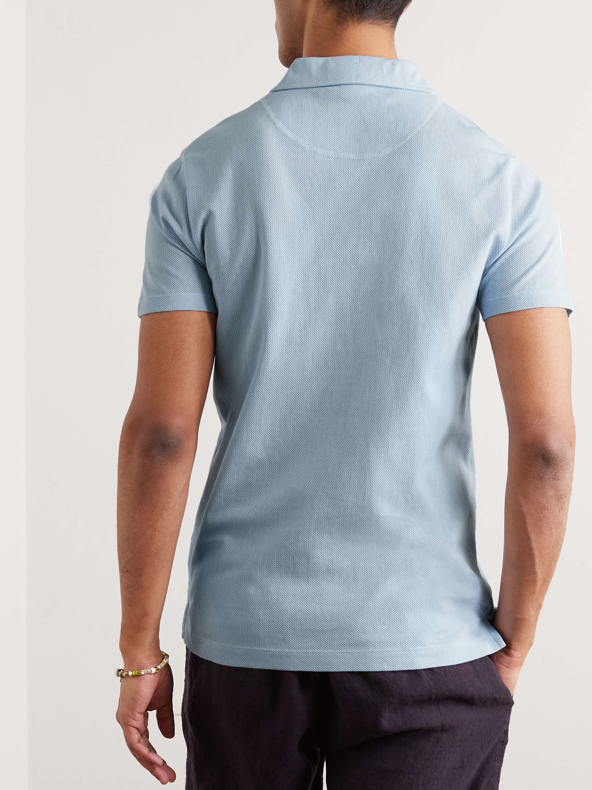 SUNSPEL Riviera Slim-Fit Cotton-Mesh Polo Shirt