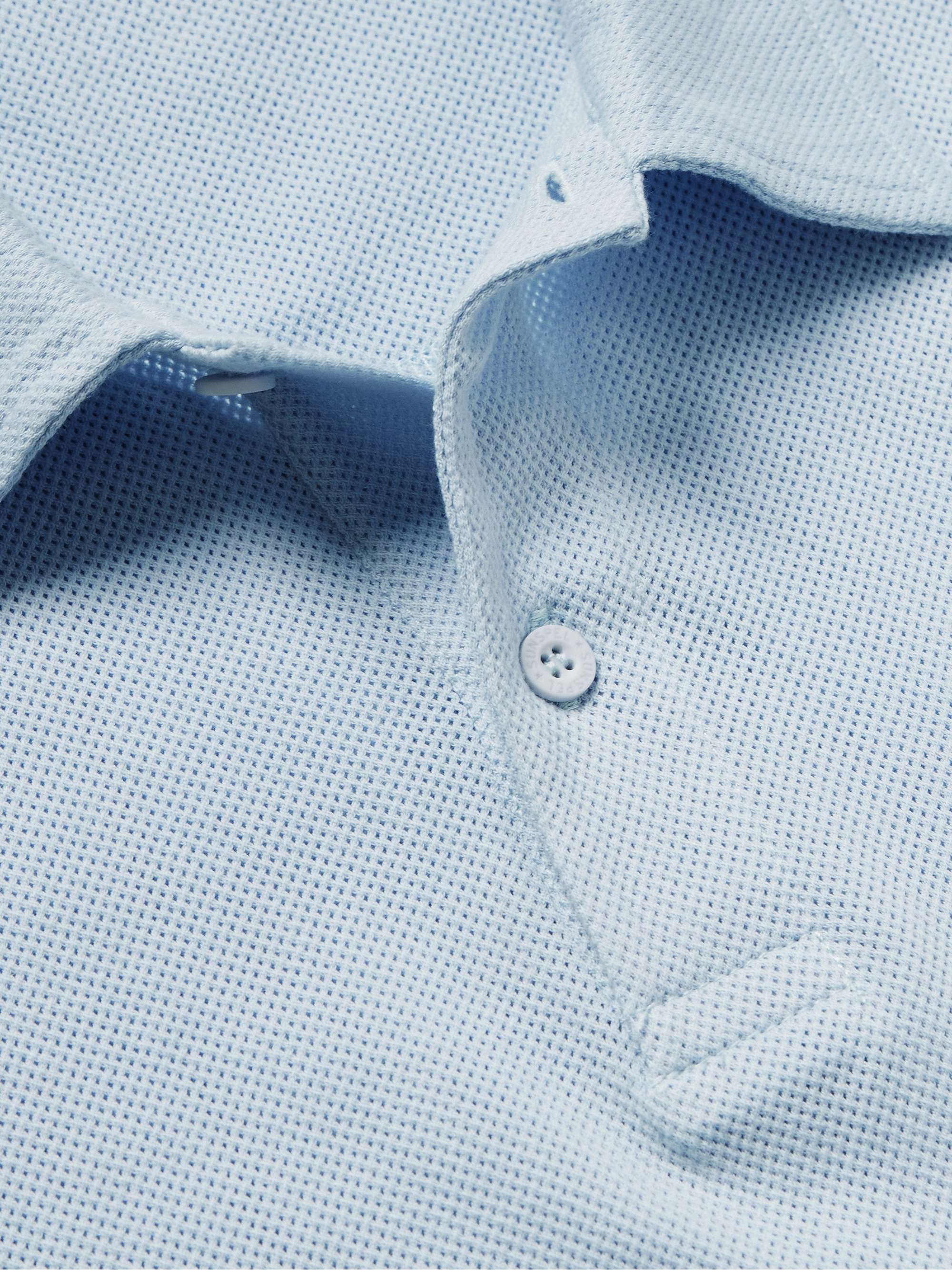 SUNSPEL Riviera Slim-Fit Cotton-Mesh Polo Shirt