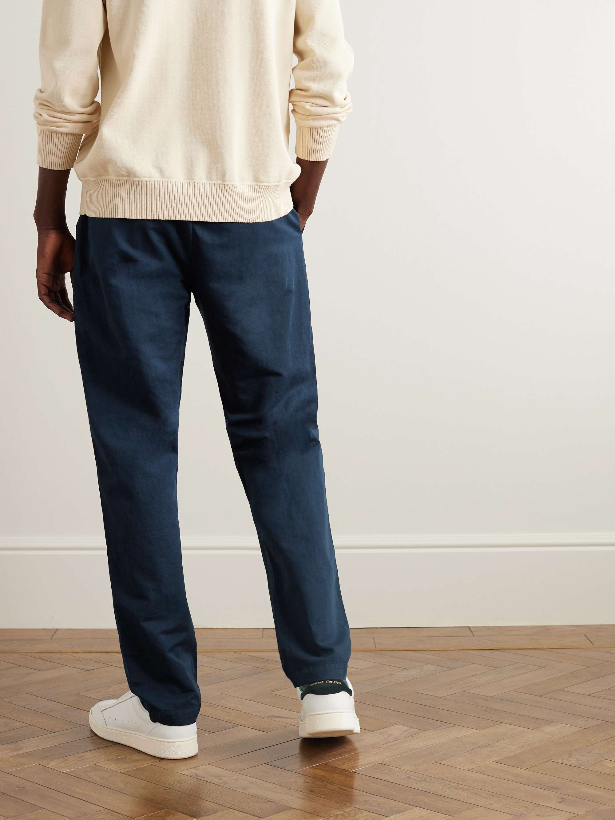 SUNSPEL Straight-Leg Cotton and Linen-Blend Trousers
