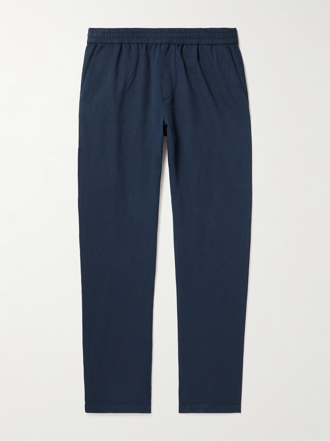 Sunspel Straight-Leg Cotton and Linen-Blend Drawstring Trousers - Men