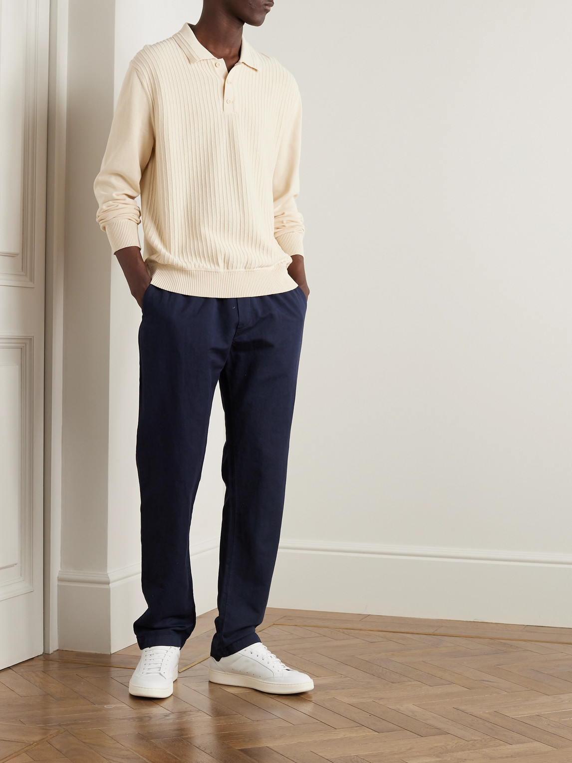 Straight-Leg Cotton and Linen-Blend Drawstring Trousers — 2