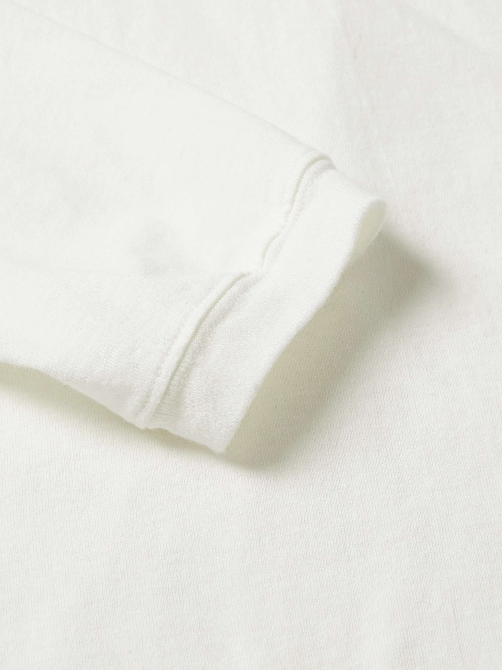 VELVA SHEEN Slim-Fit Mélange Cotton-Blend Henley T-Shirt