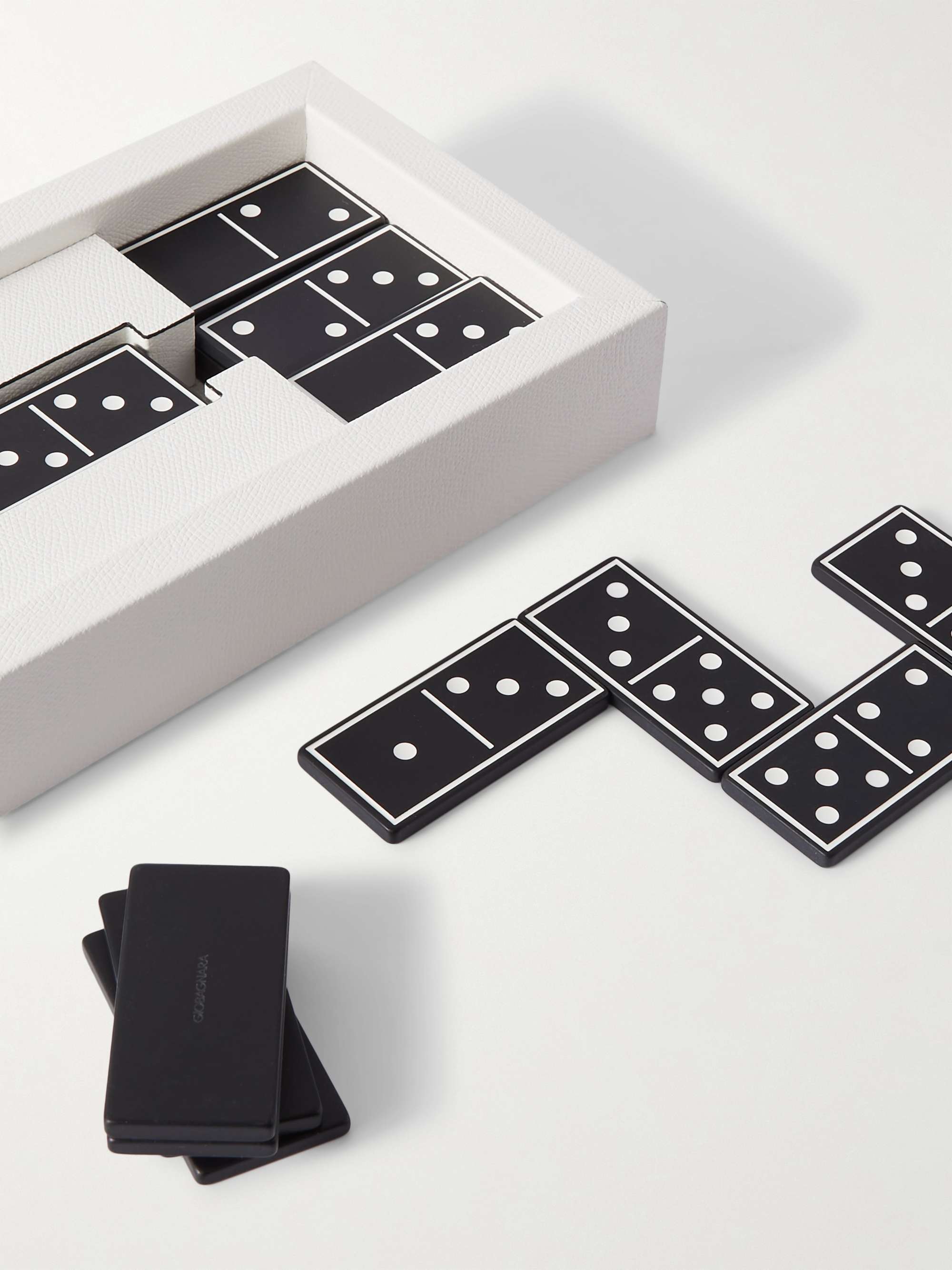 GIOBAGNARA Lerici Full-Grain Leather and Plexiglass Domino Set