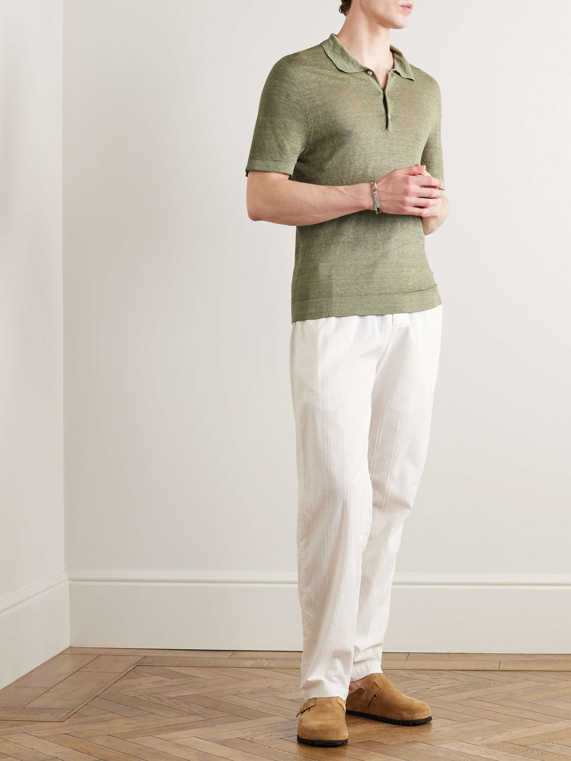 120% LINO Linen Polo Shirt for Men | MR PORTER