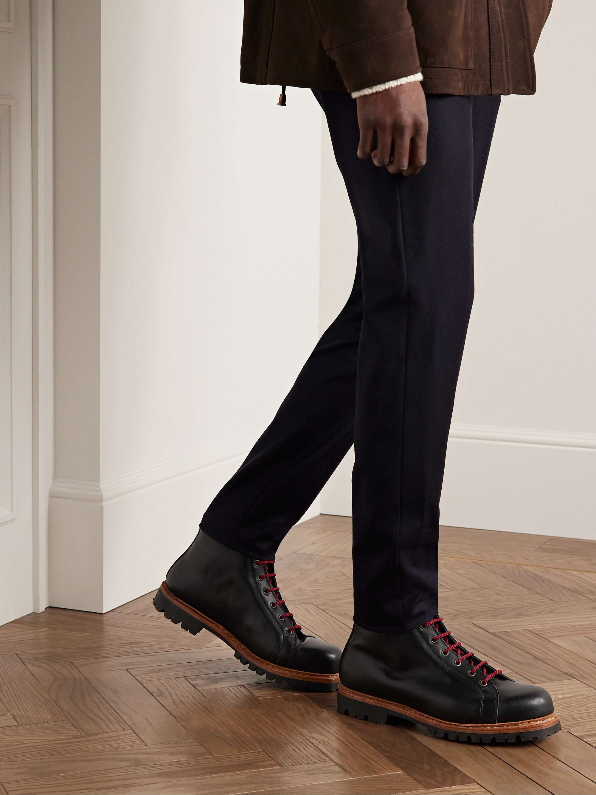 GEORGE CLEVERLEY Edmund Shearling-Lined Leather Boots