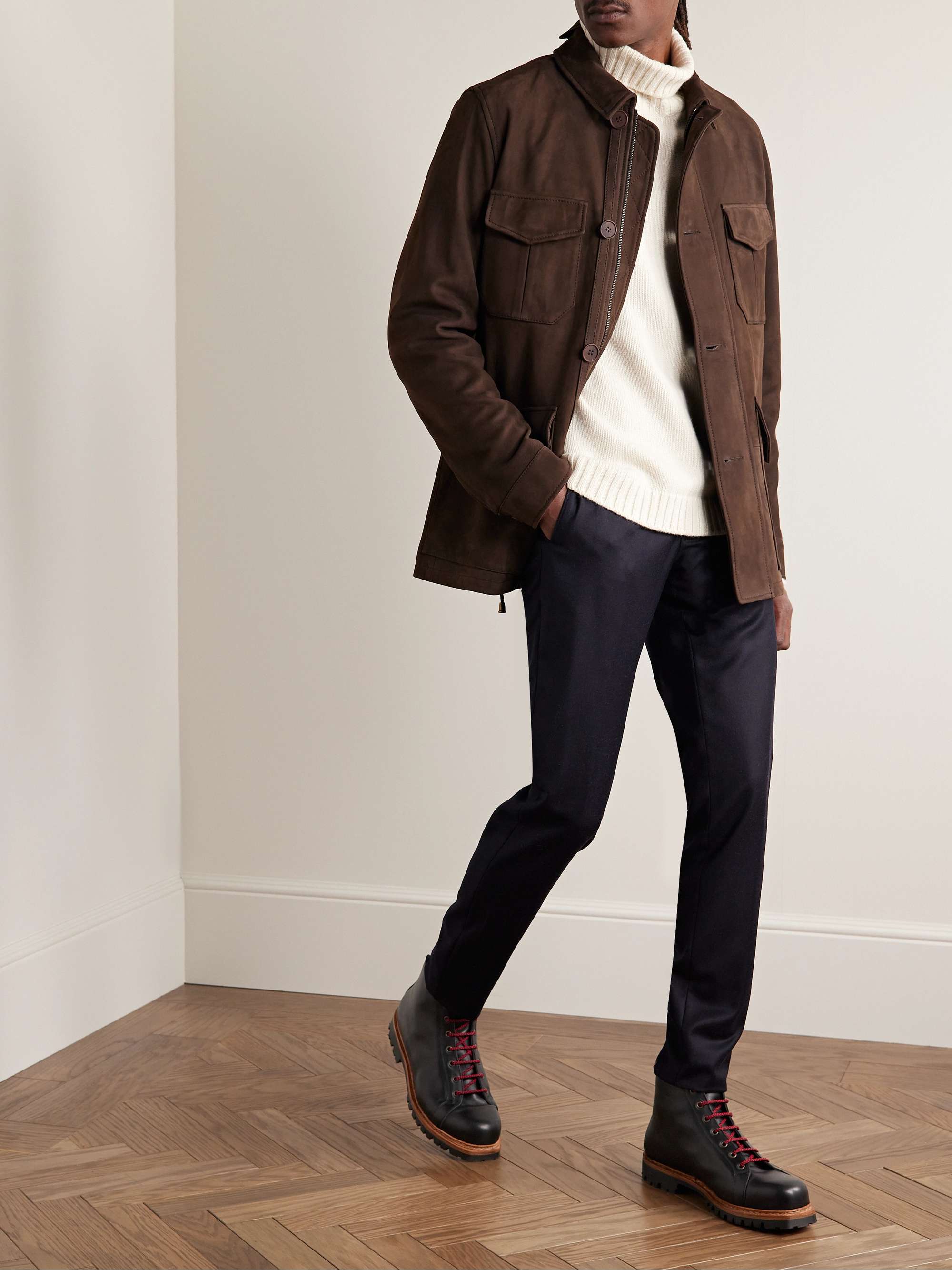 GEORGE CLEVERLEY Edmund Shearling-Lined Leather Boots