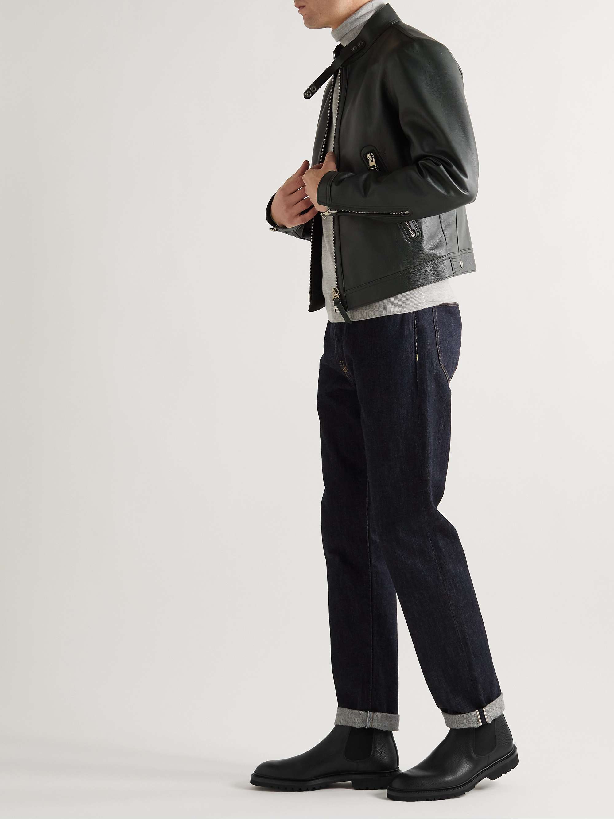 GEORGE CLEVERLEY Jason Full-Grain Leather Chelsea Boots