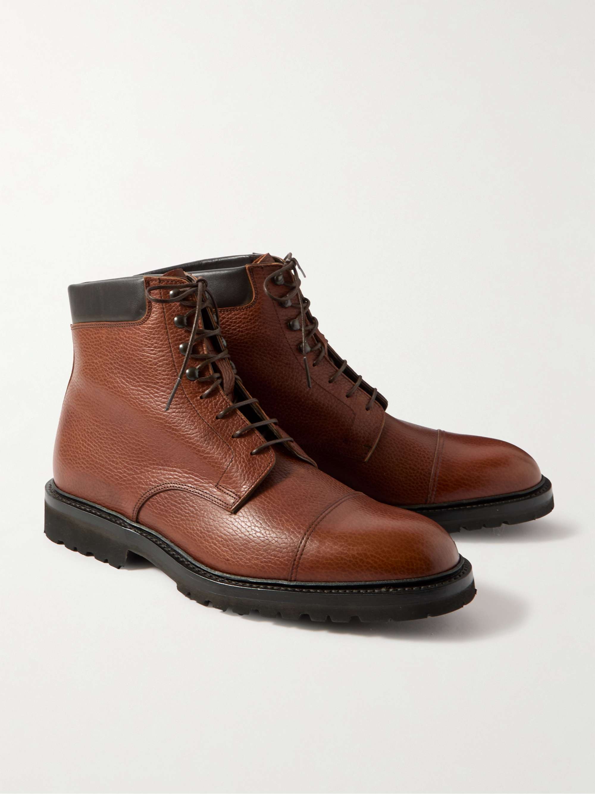 GEORGE CLEVERLEY Taron Leather-Trimmed Suede Boots