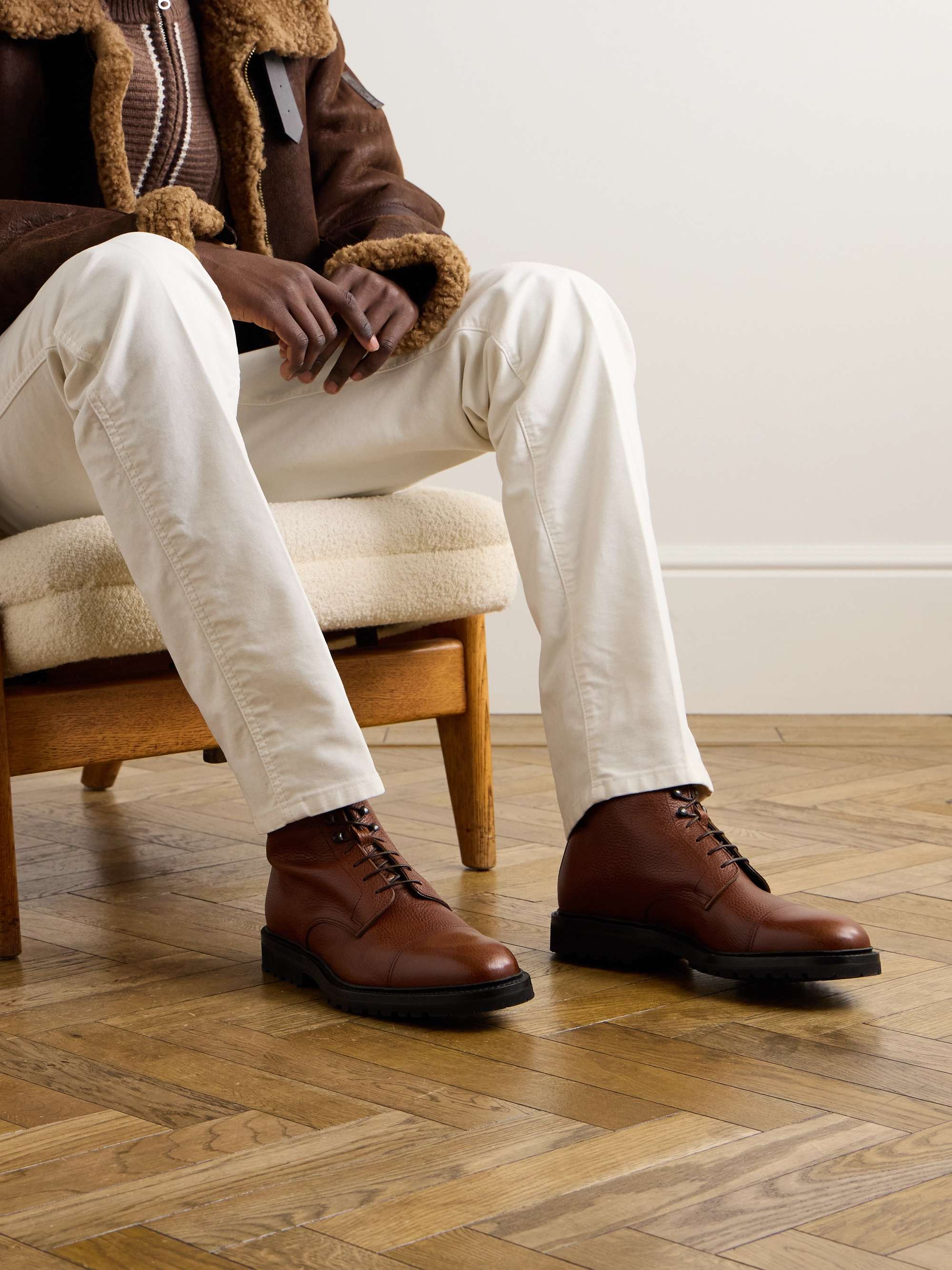 GEORGE CLEVERLEY Taron Leather-Trimmed Suede Boots