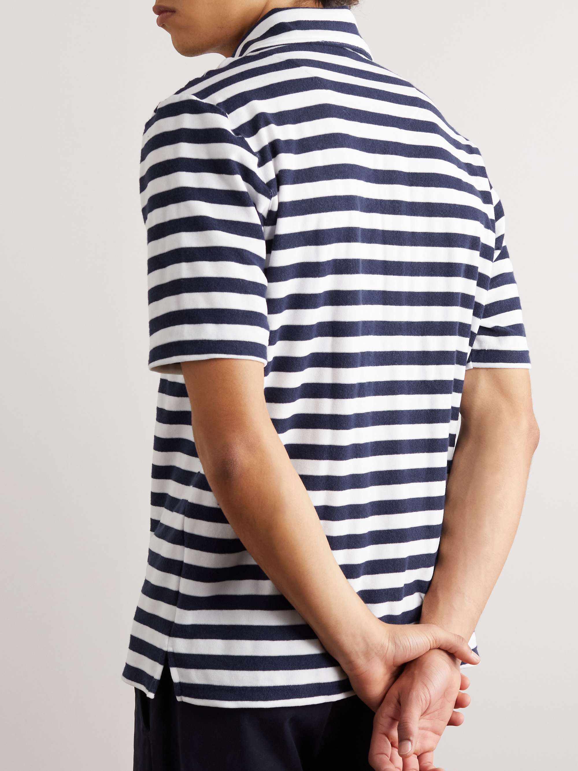 DOPPIAA Striped Terry Polo Shirt