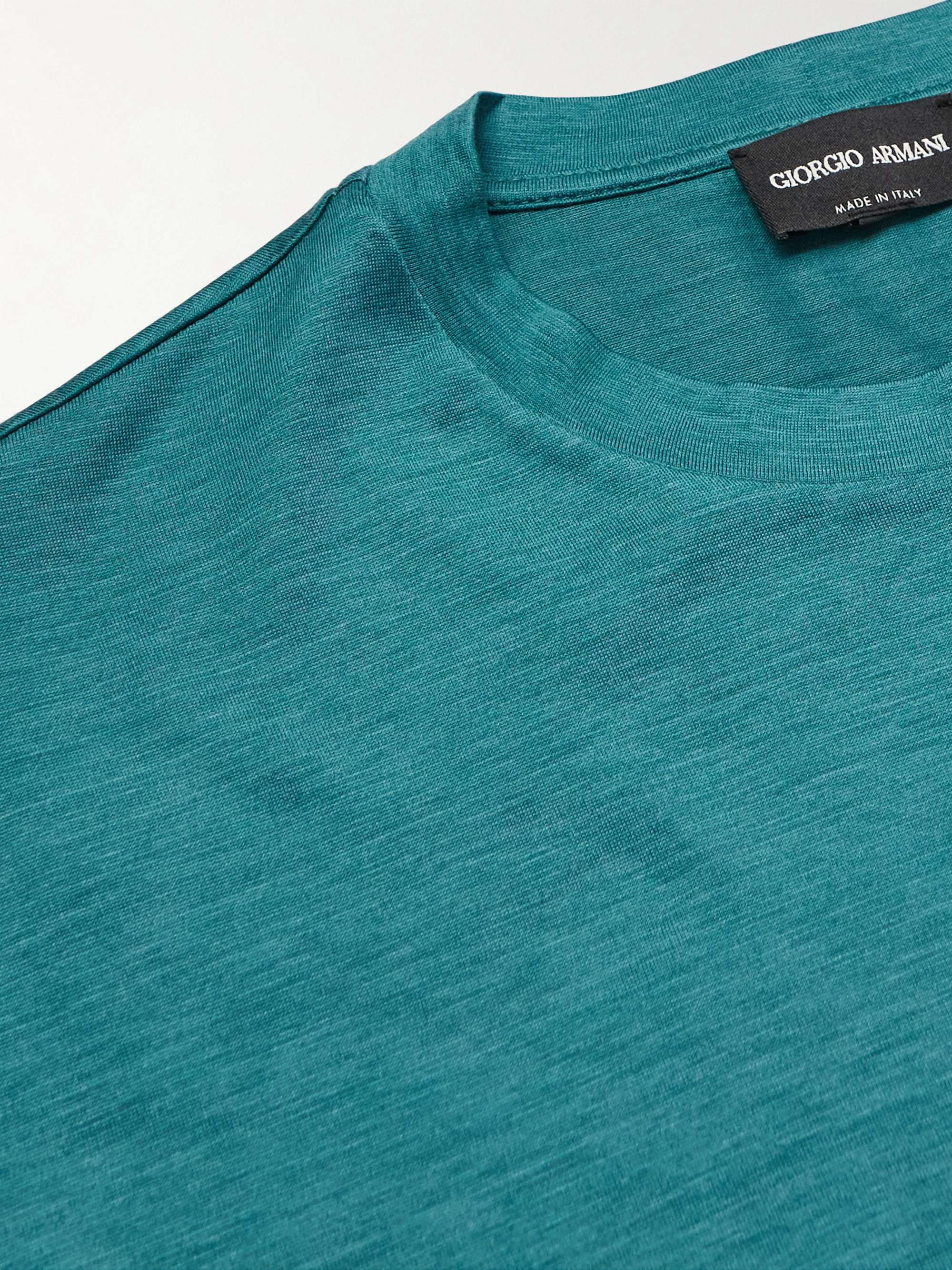 GIORGIO ARMANI Silk and Cotton-Blend Jersey T-Shirt