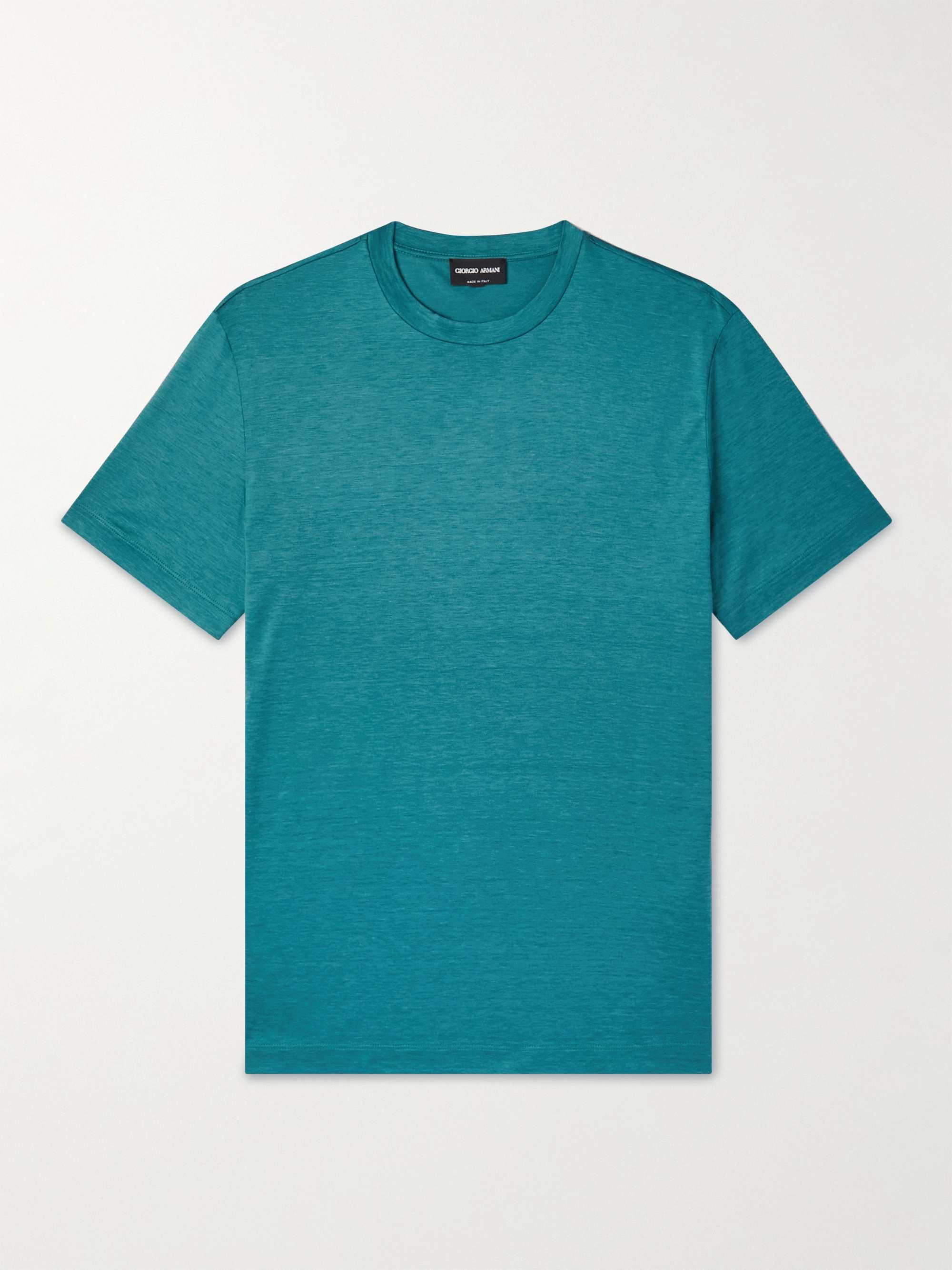 GIORGIO ARMANI Silk and Cotton-Blend Jersey T-Shirt